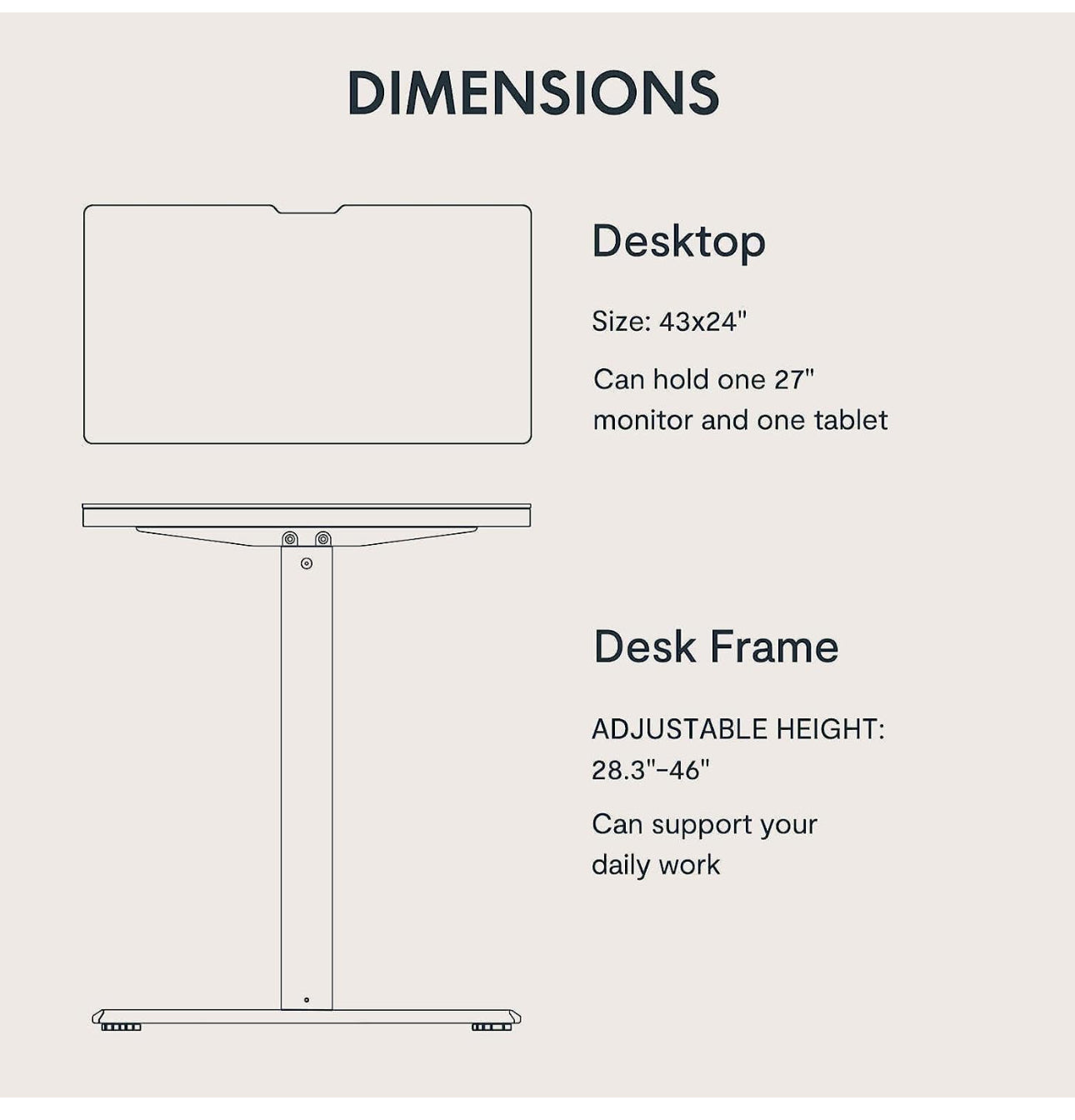 110 * 60 Electric Standing Desk ONE PIECE