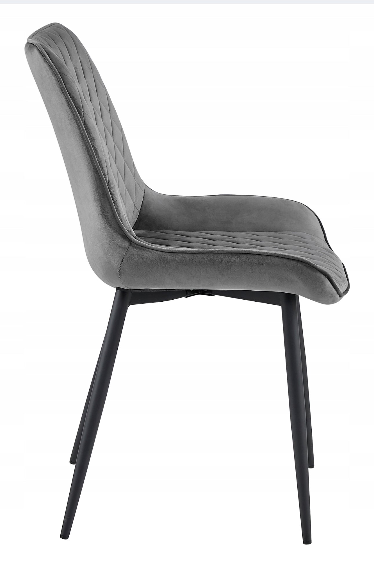 4 x chair dark grey velvet  legs black Vero A