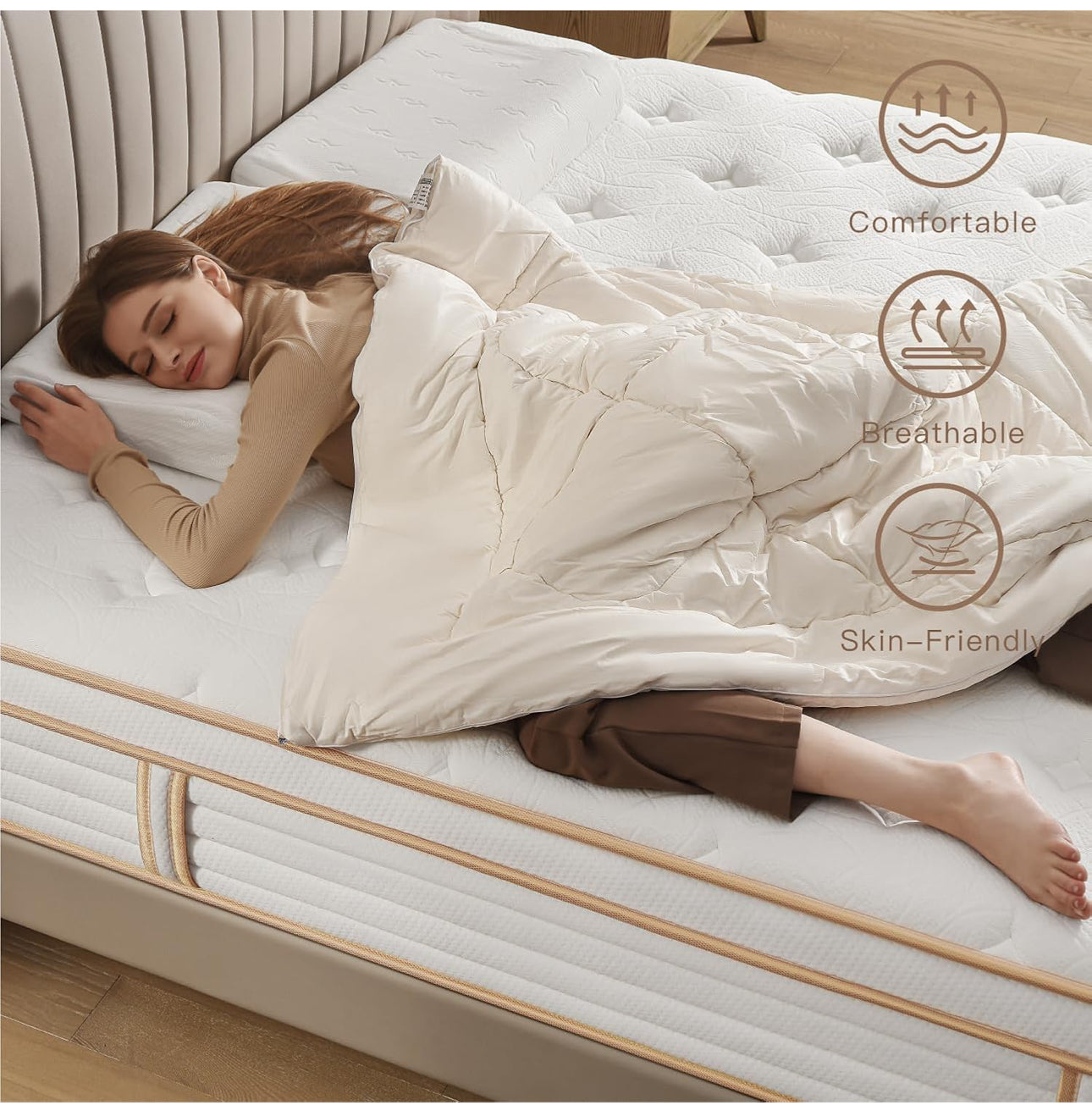 King Mattress, 10 Inch Orthopedic Hybrid Memory Foam King Mattress 5FT, Individually Wrapped Pocket Sprungs