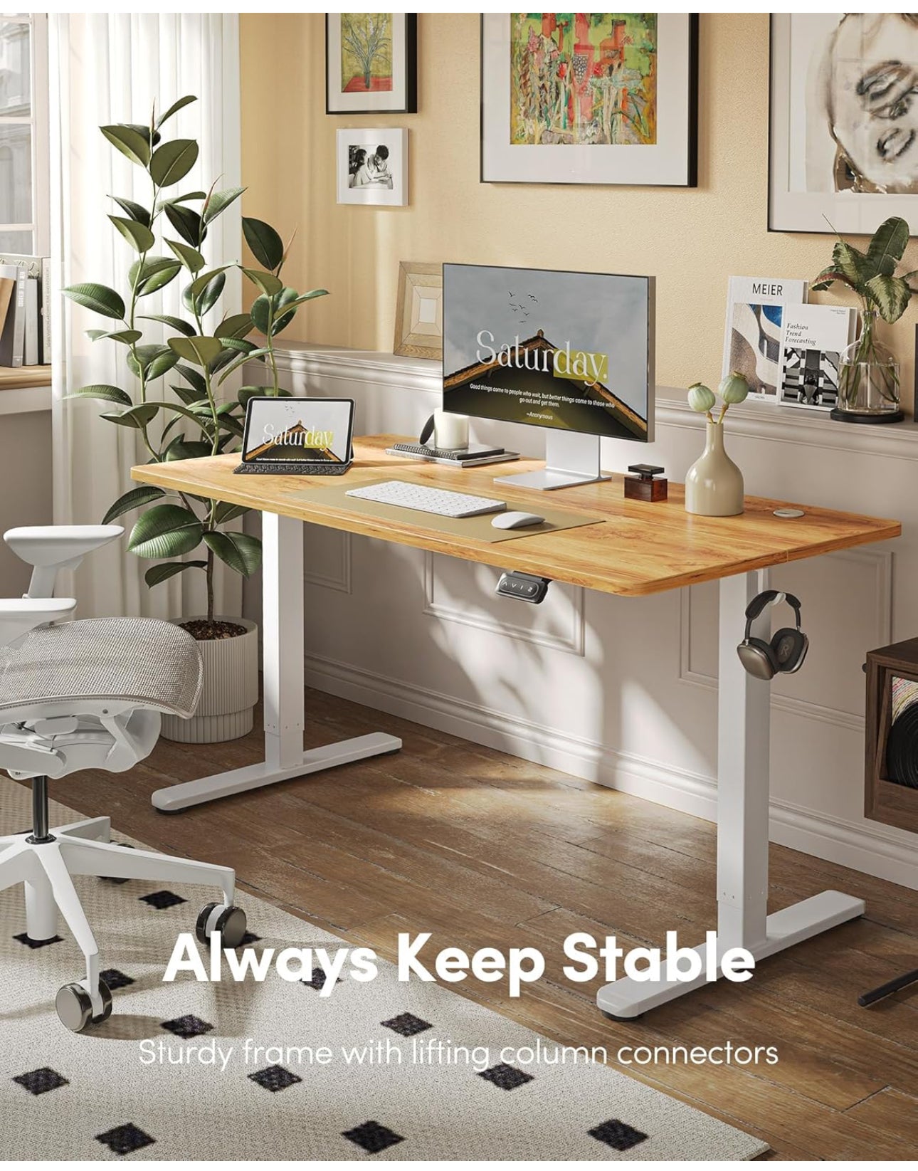 Electric Height Adjustable Standing Desk, 60x100cm