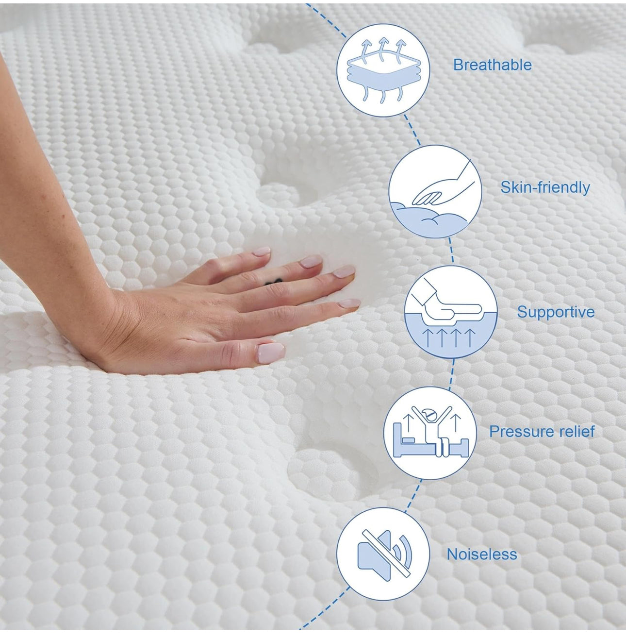 King Mattress,Hybrid Pocket Spring & Memory Foam,1