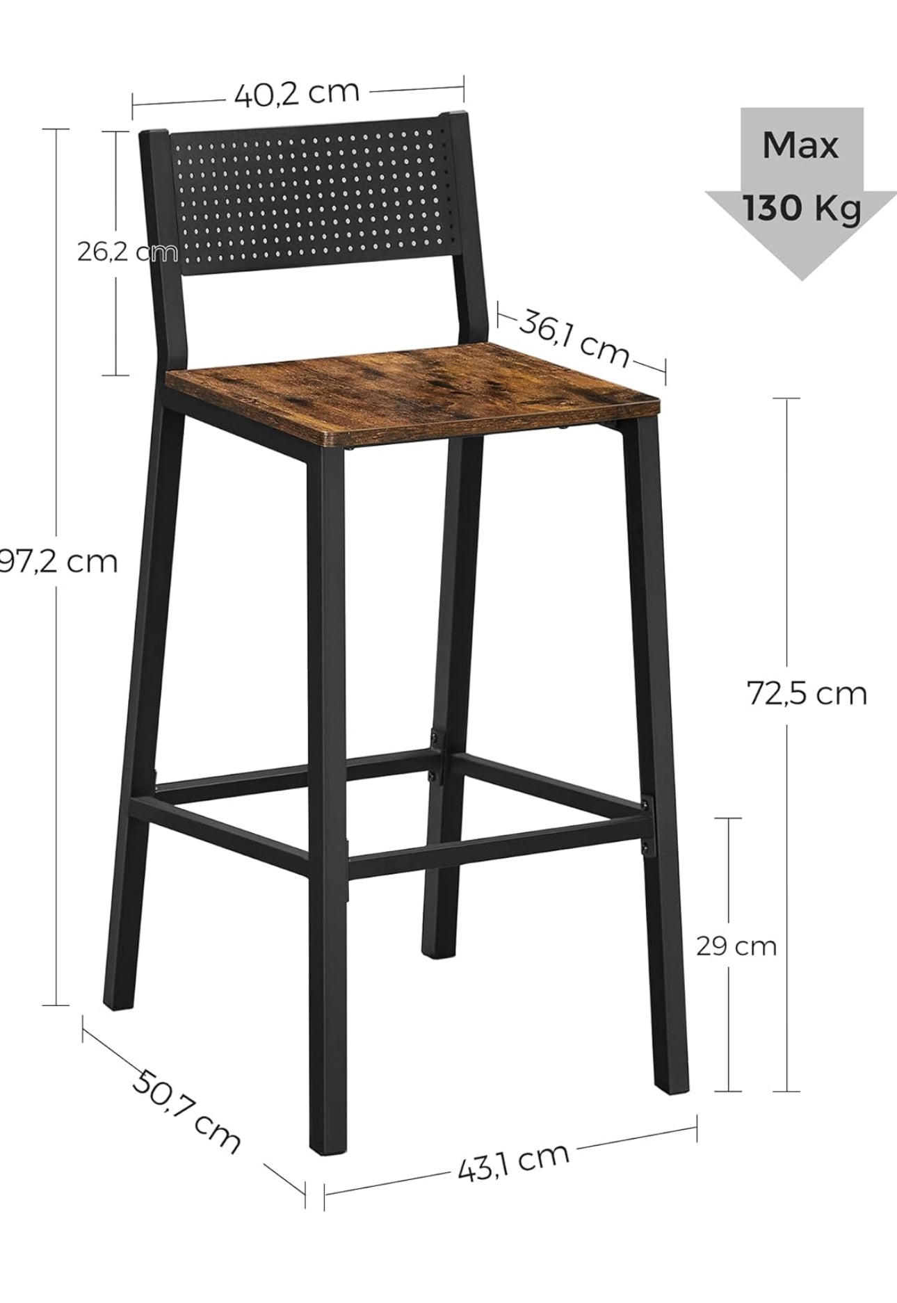 Breakfast Kitchen Bar Stool Set of 2