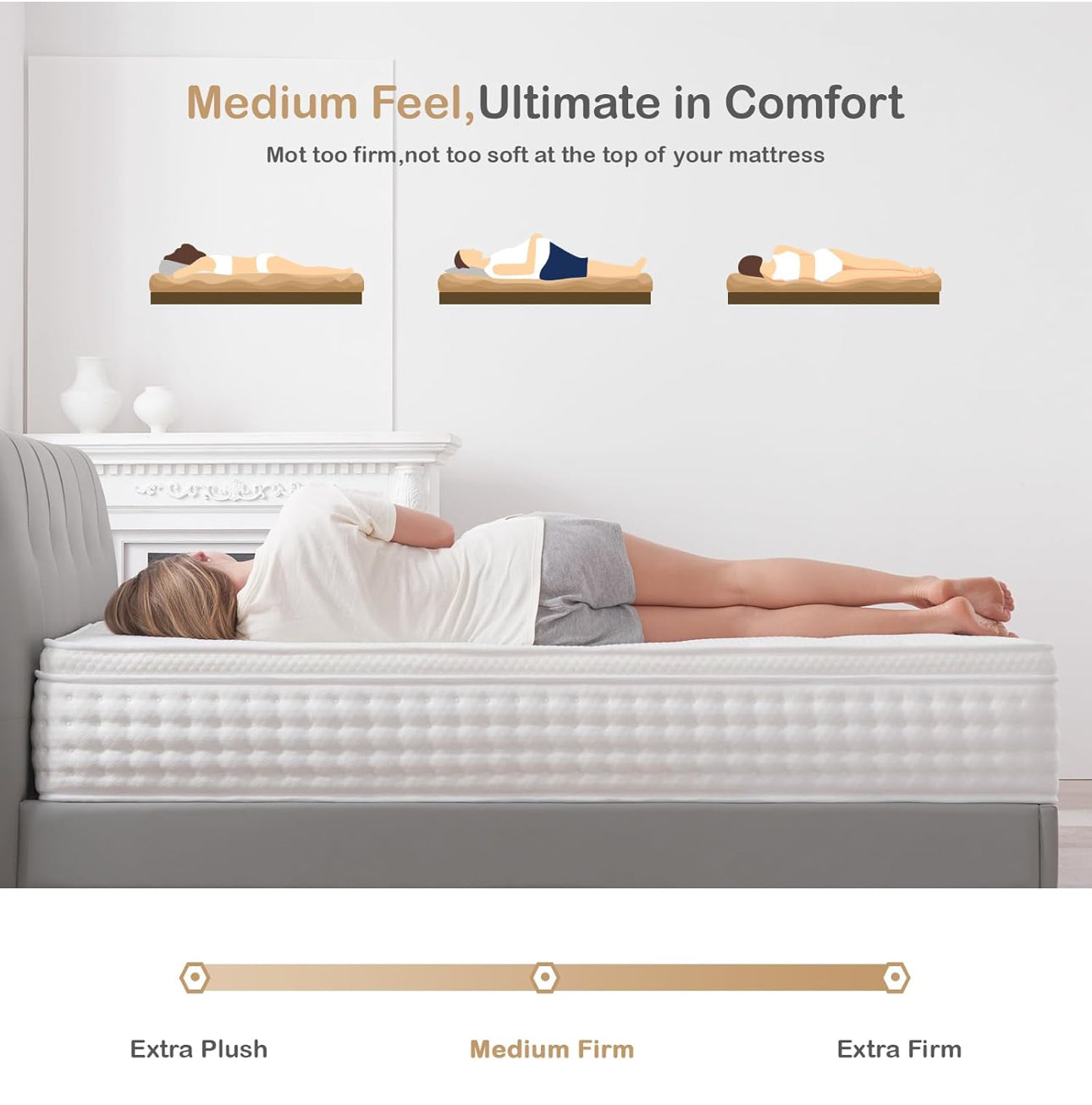 Small Double Mattress,10.2 Inch Medium Firm Memory Foam Pocket Sprung, 4FT Mattress Small Double Orthopedic for Back Pain Sleeper&Pressure Relief, 120x190x26CM