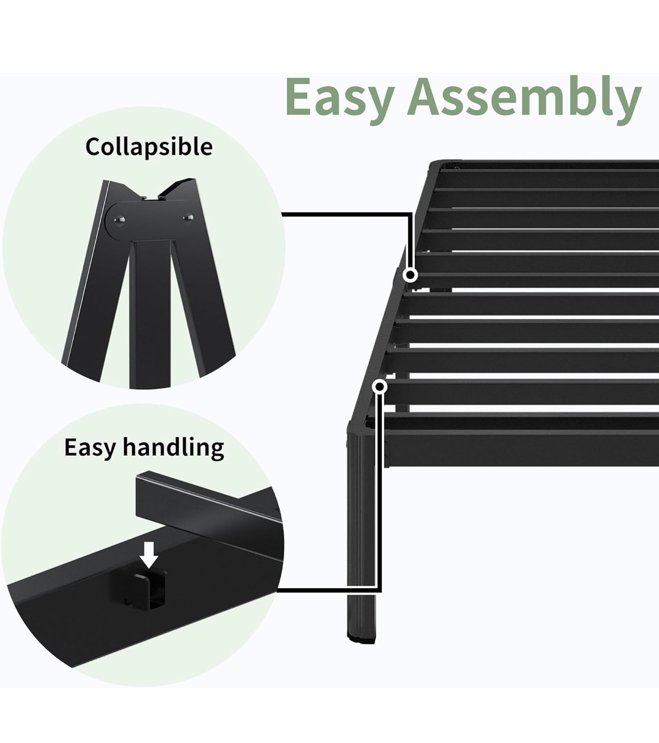 King Size Bed Frame 30.5 cm High with Rounded Corner Legs