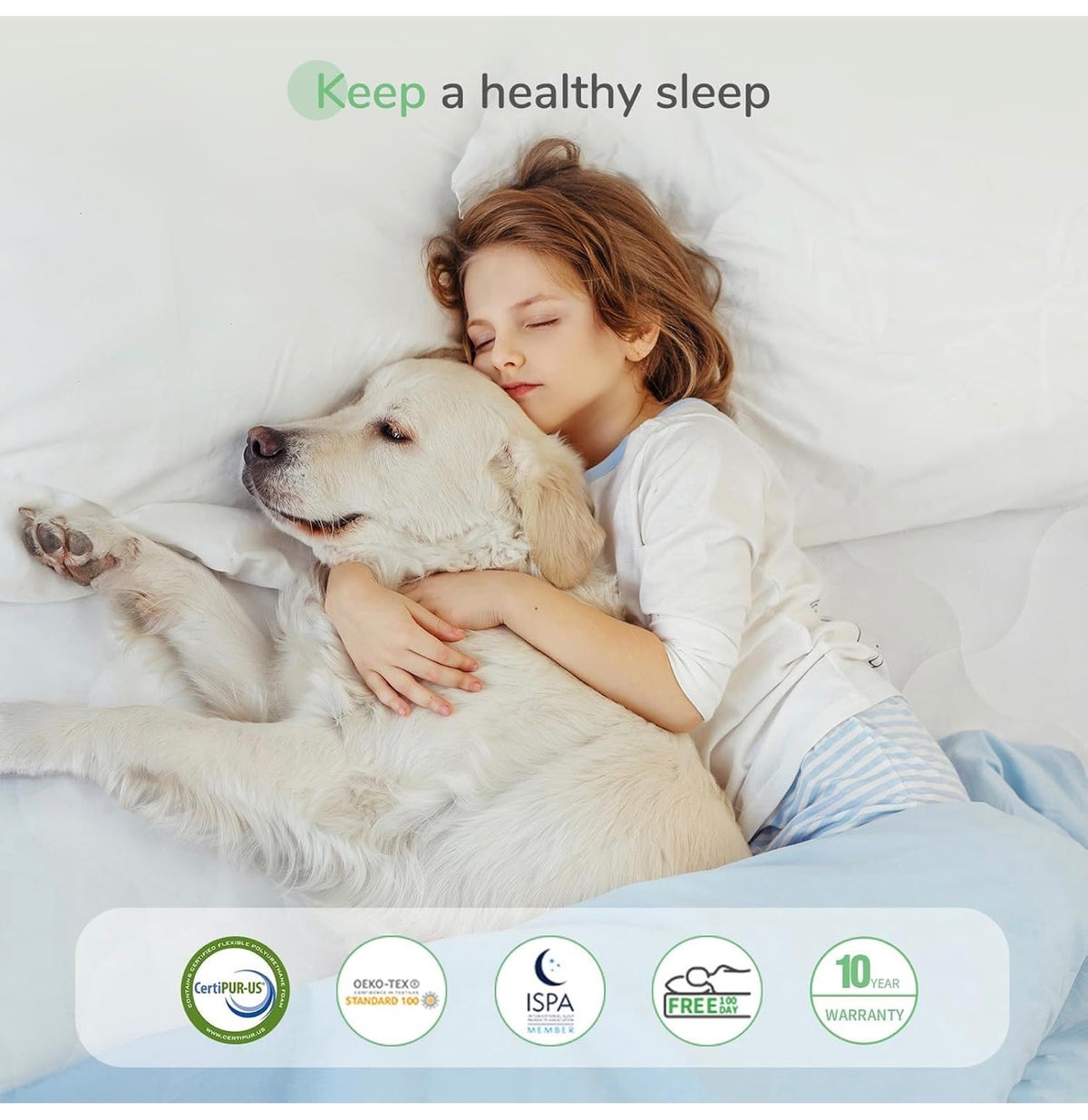 Double Mattresses, 8 Inch Pocket Sprung Mattresses with Breathable CertiPUR-US Foam and Skin-friendly OEKO-TEX Fabric, Medium Firm 4FT6 Mattress 135x190x20cm