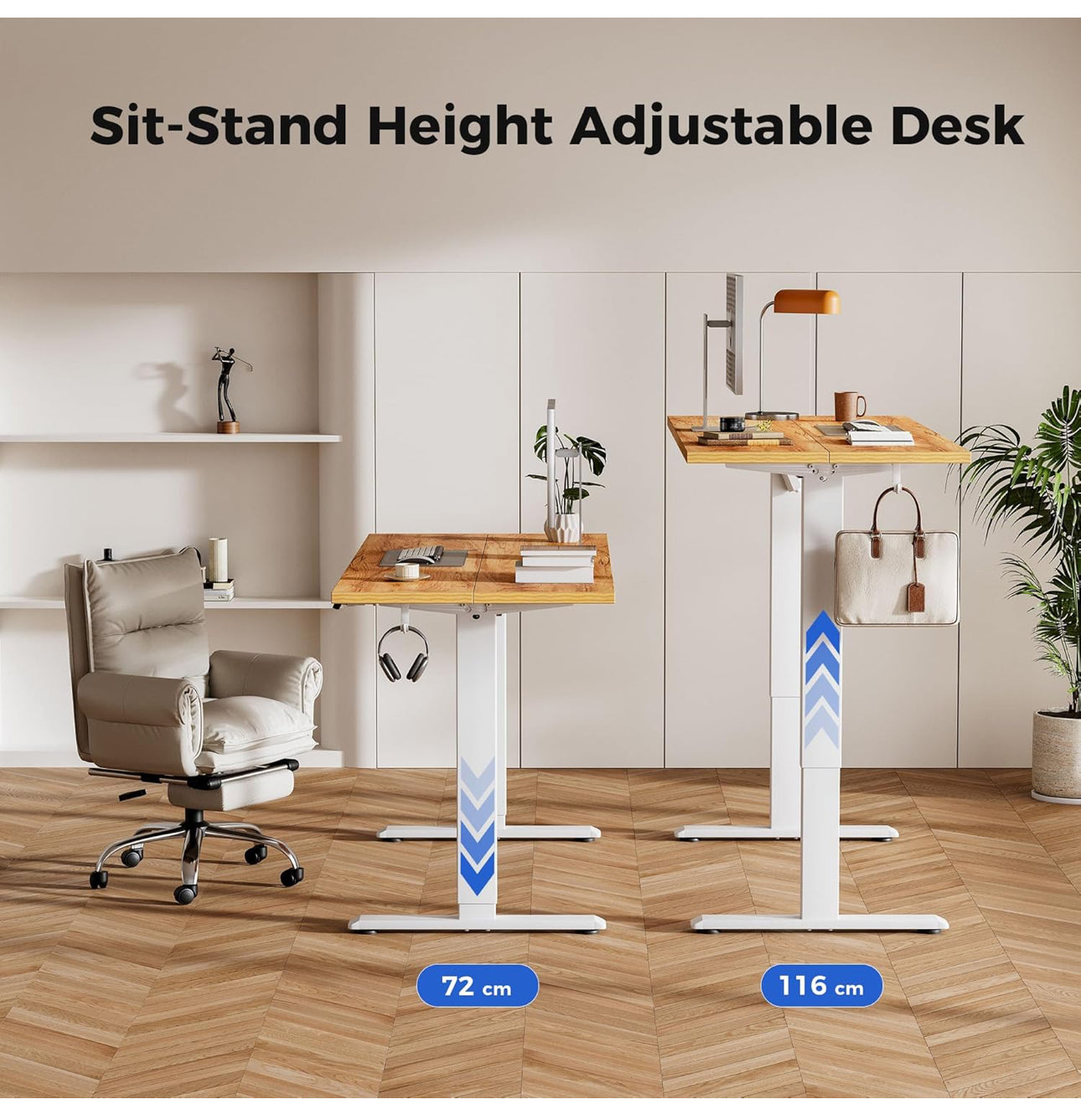 Electric Standing Desk, 120 x 60 cm Height Adjustable