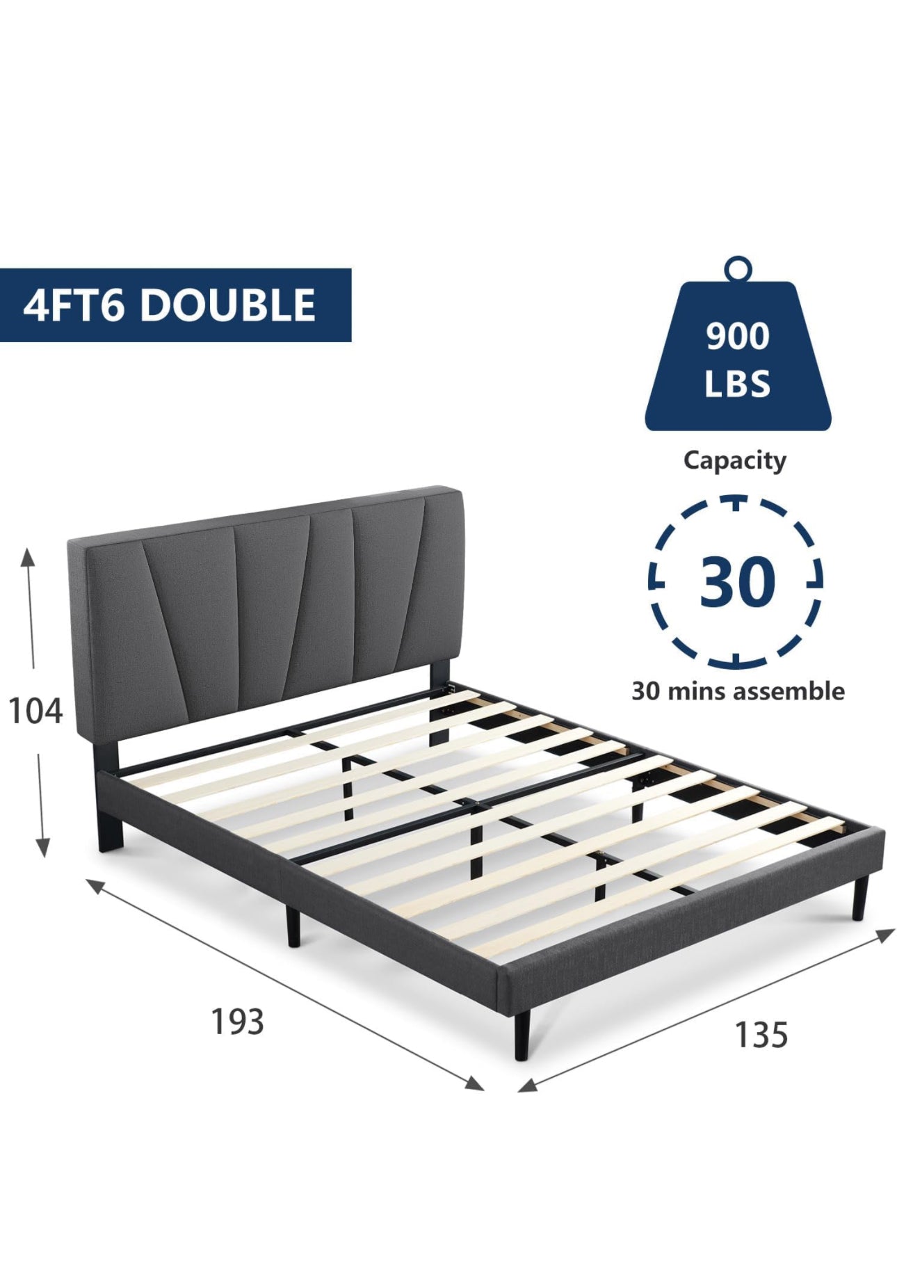 Double Bed Frame Upholstered