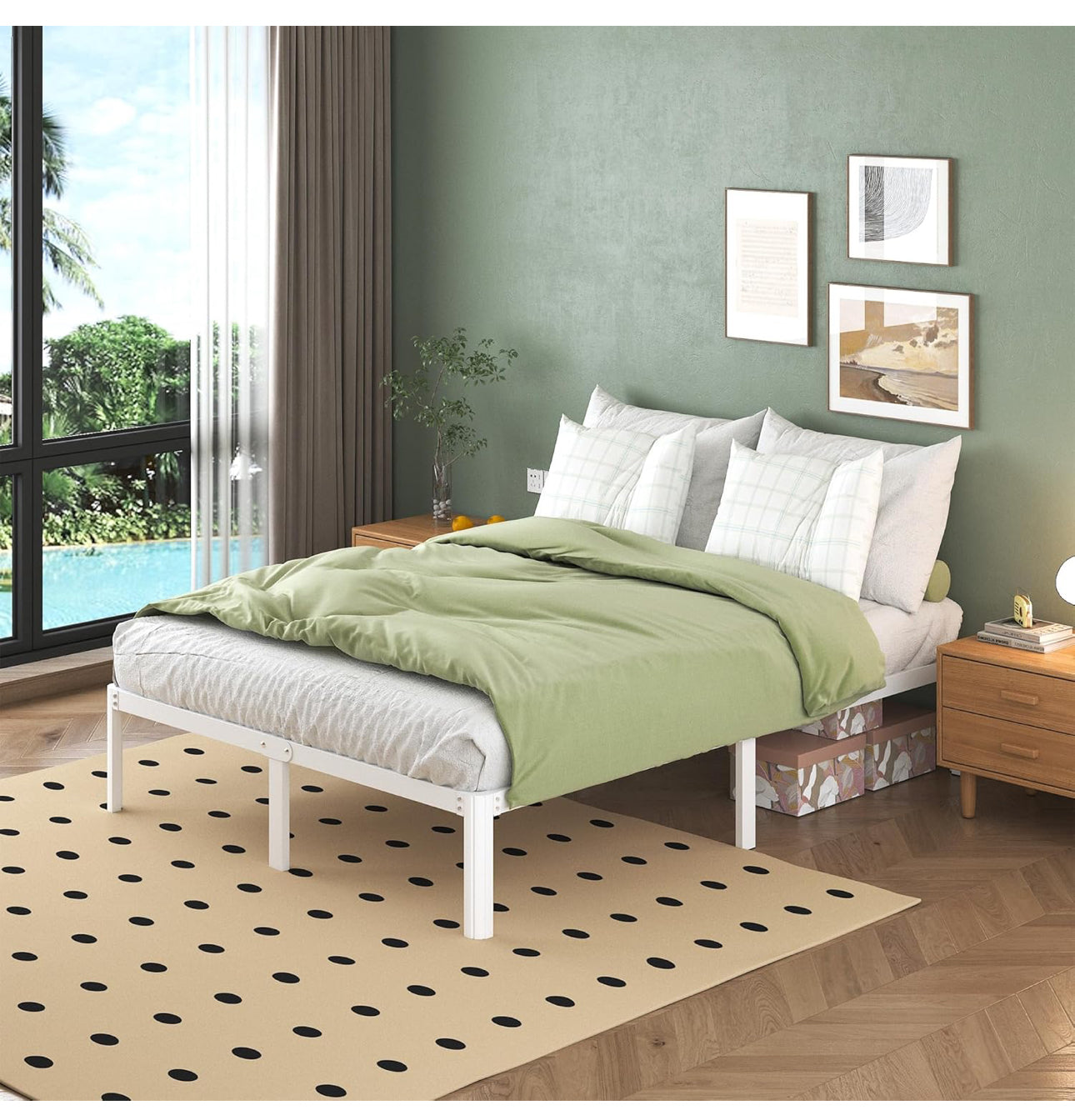 King Size Bed Frame 30.5 cm High with Rounded Corner Legs