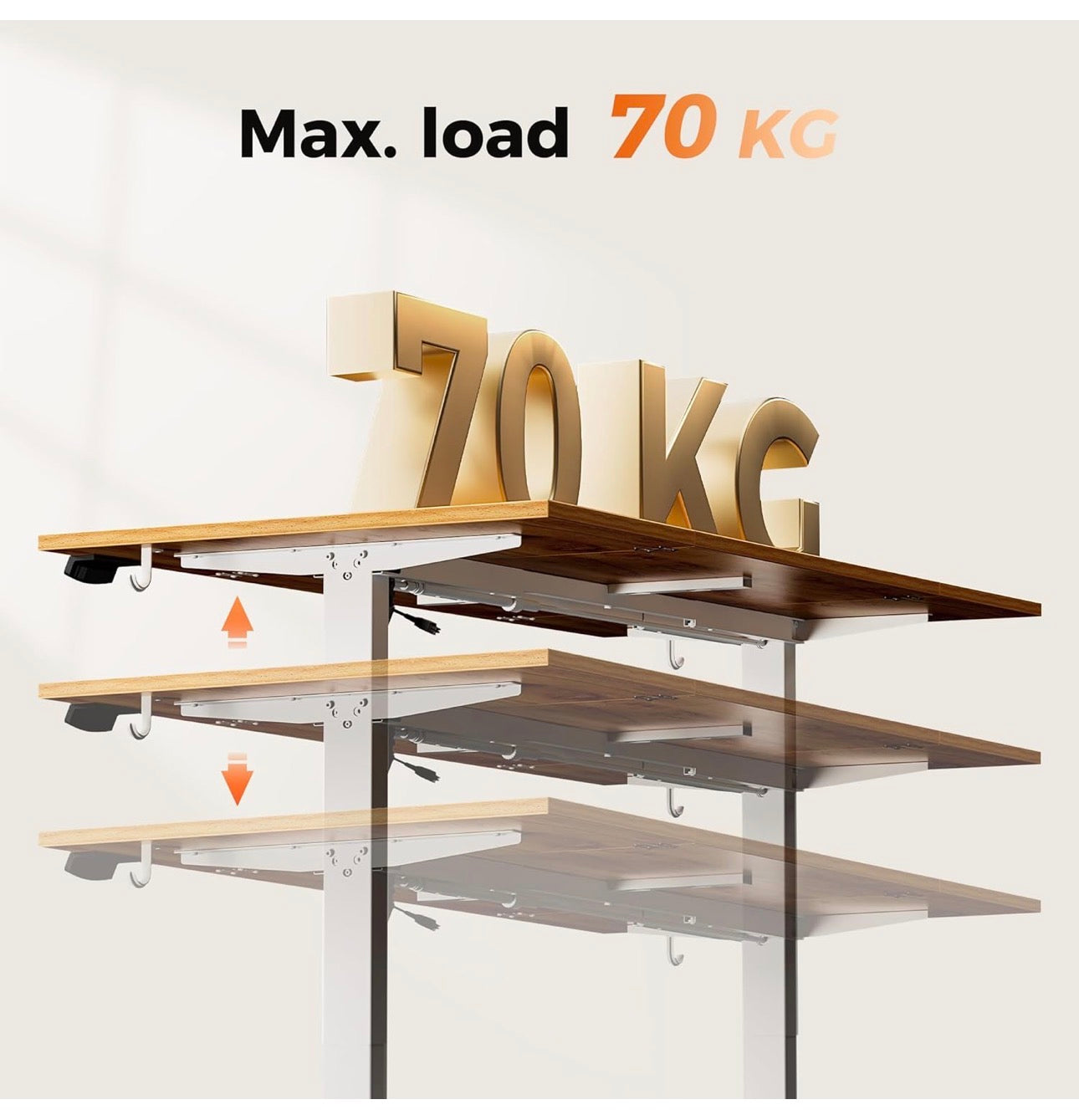 Height-Adjustable Electric Desk, 140x80 cm Sit-Stand