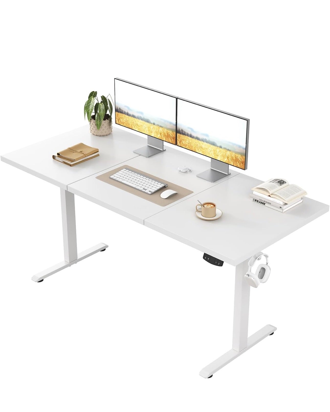 Electric Standing Desk, 2 Memory Buttons for stand & sit, 120x60
