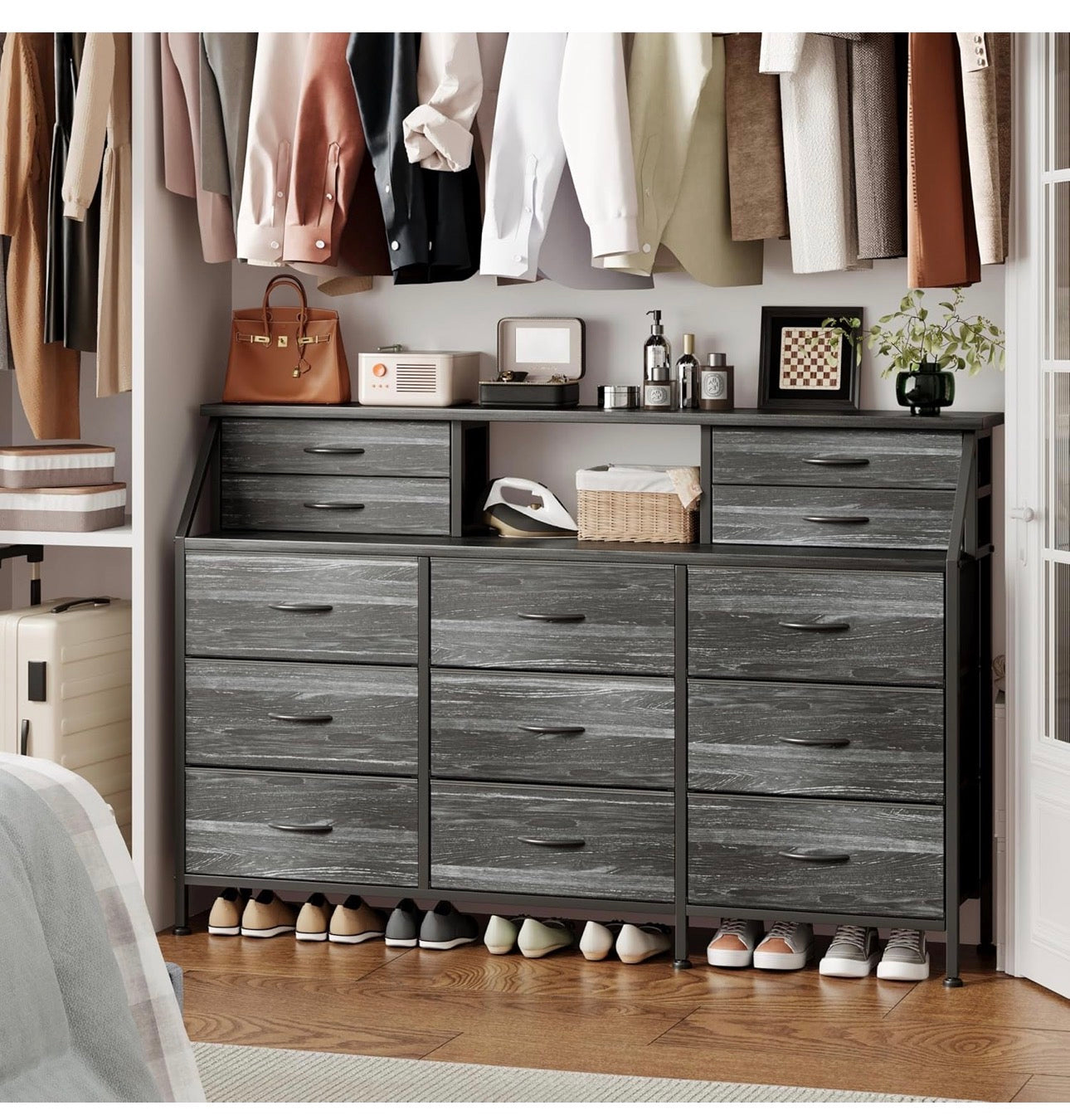 Dresser for Bedroom with 13 Drawers, 55 inch Wide Chest of Drawers