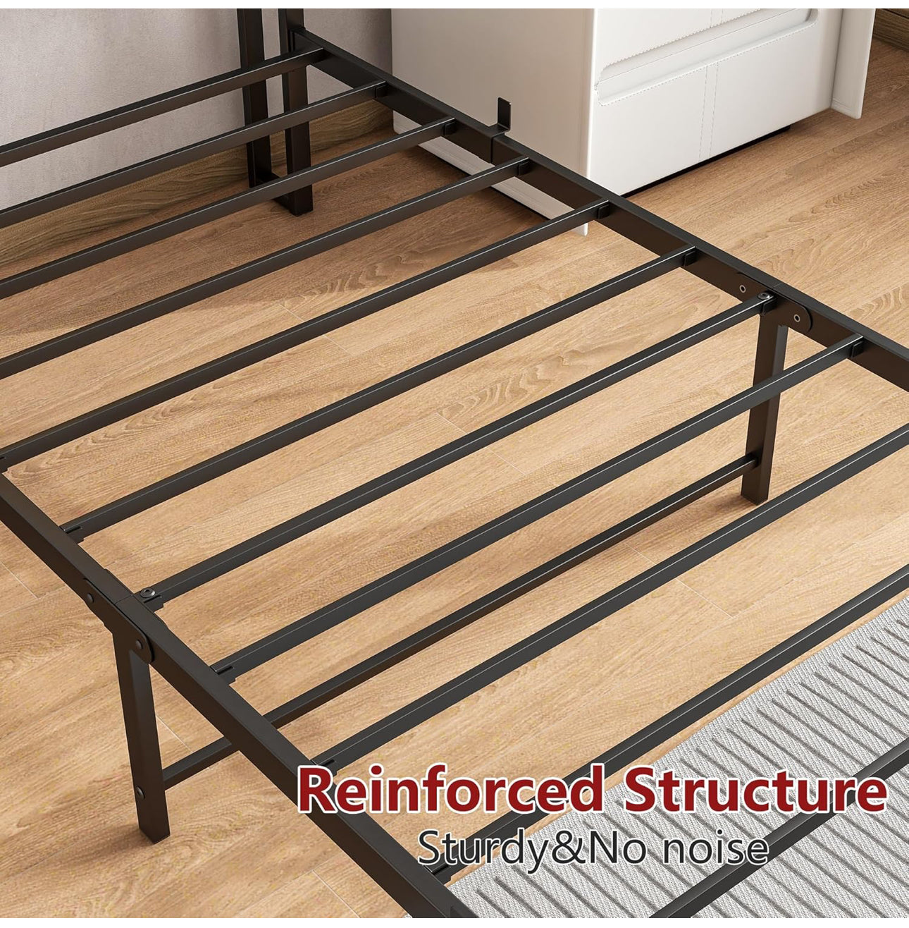 Single Bed Frame with Storage Shelf Headboard &amp; LED Lights,Metal Platform Bed Frame with Charging Station