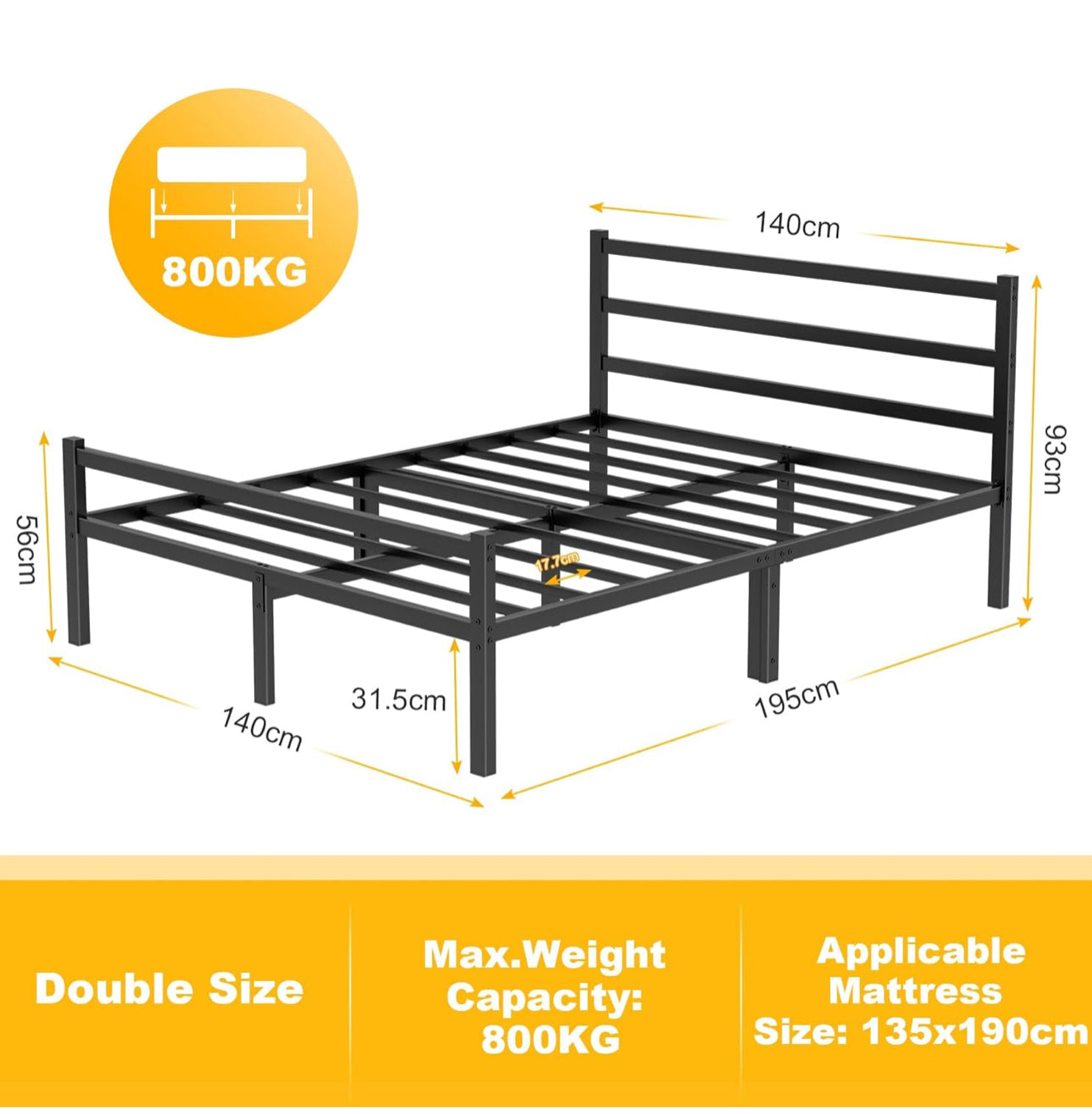 Double Bed Frames with Headboard