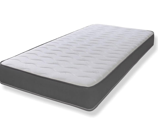 The 3ft Single Cooltouch Essentials Wave Grey Border 18cms Deep Spring Value Mattress.