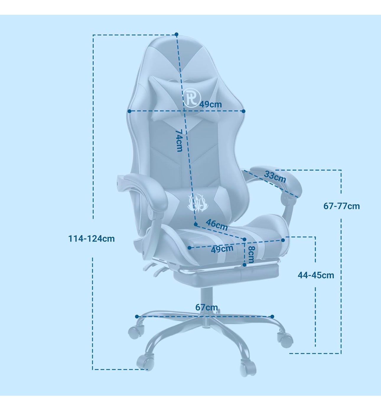 Office chairs reclining seat with footrest adjustable headrest and lumbar cushion high back support padded armrests