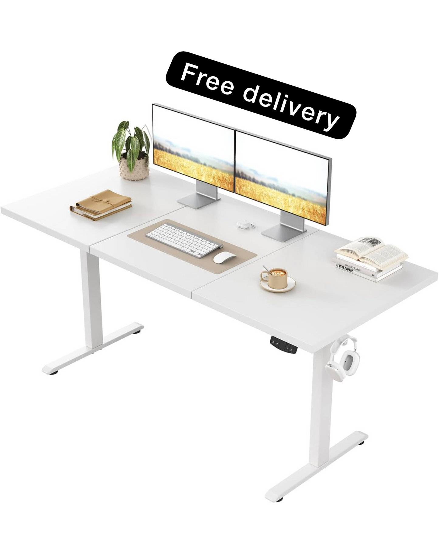 Electric Standing Desk, 2 Memory Buttons for stand & sit, 120x60