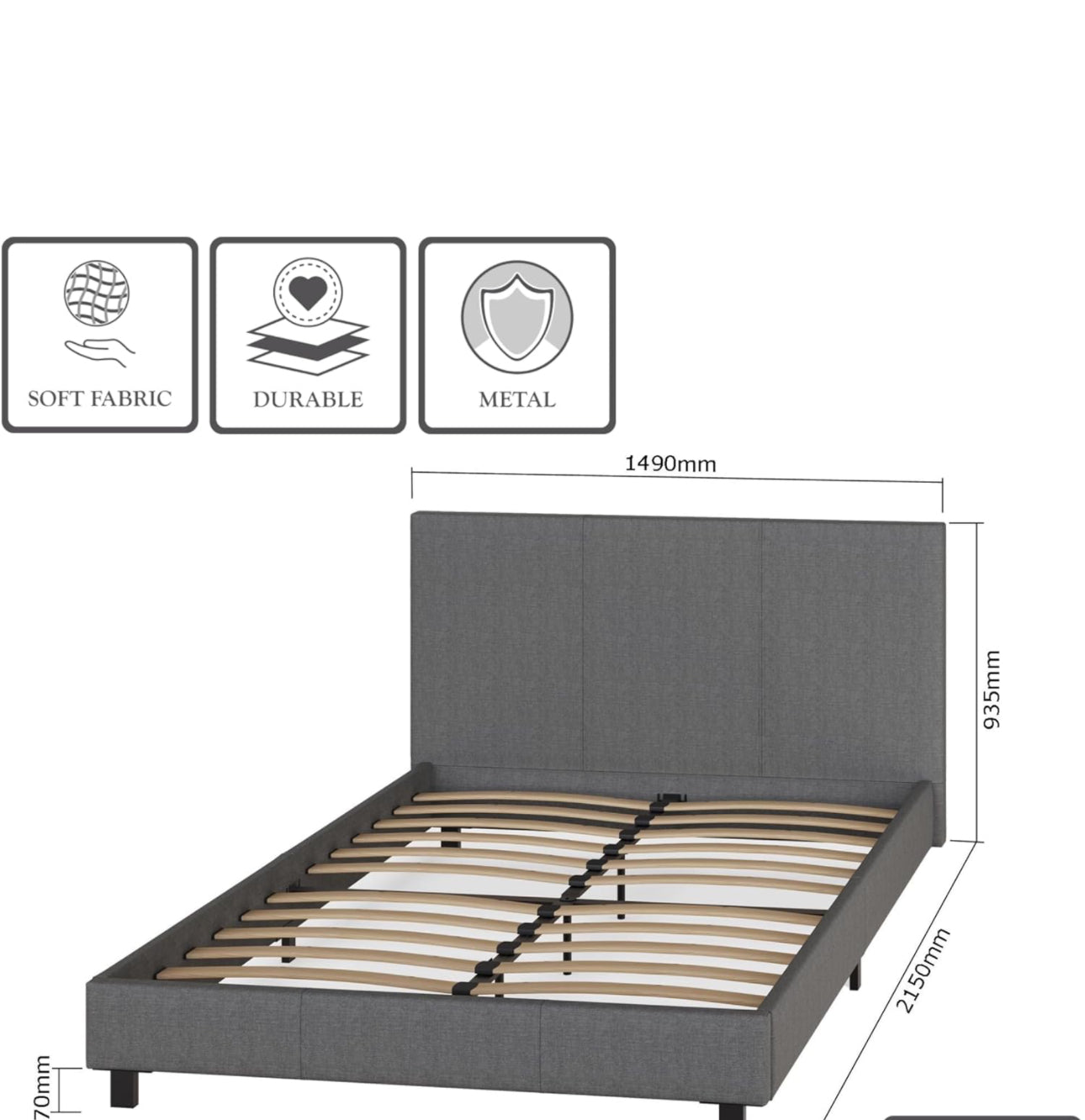 Small Double Bed Frame, 4ft