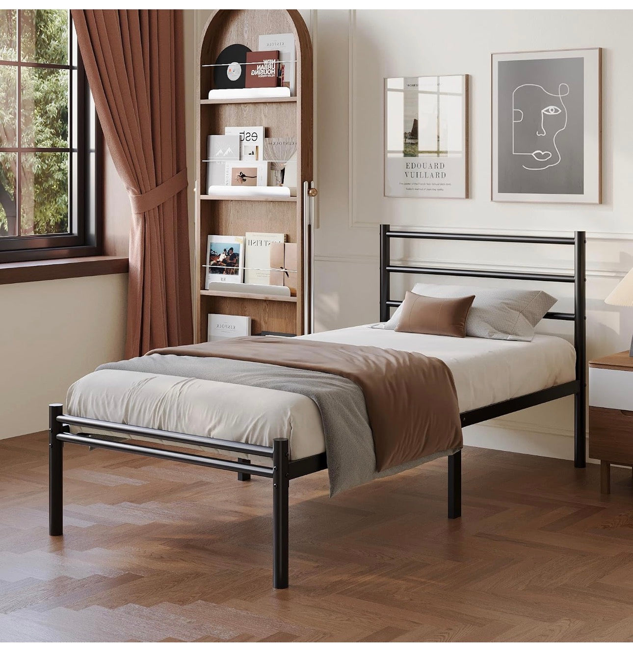 Single Bed Frame with Headboard and Footboard
3ft Metal Platform Bed Frame, 36 cm High, Modern Style, Under Bed Storage, Noise Free, Easy Assembly, Black