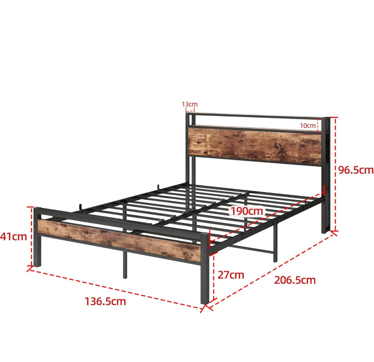 Double Bed Frame with Storage