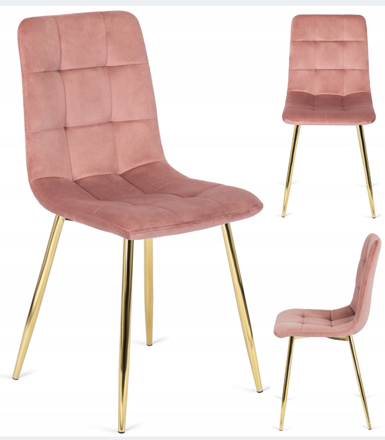 Set  of 4 velvet chairs gold legs