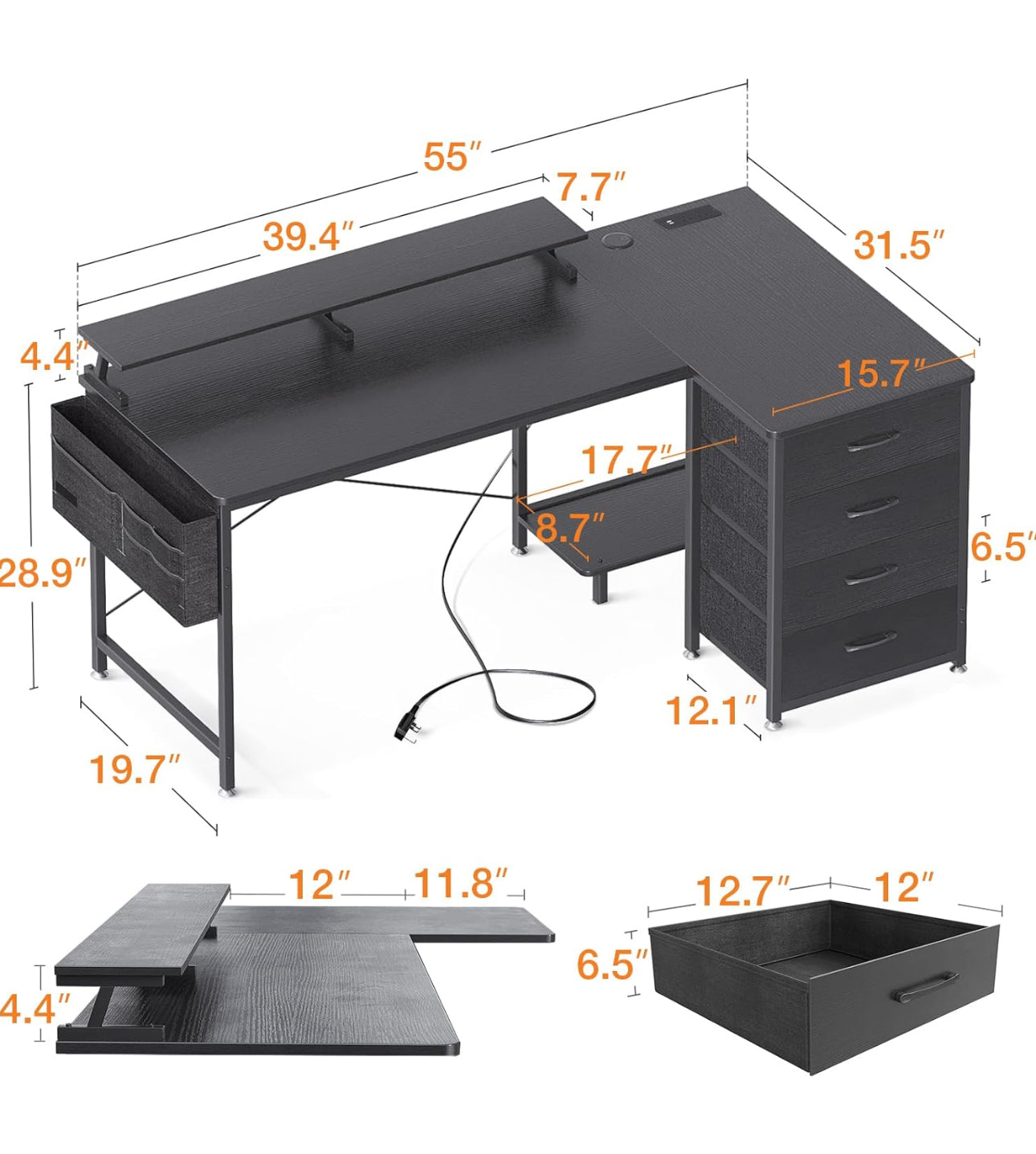 Corner Desk Black