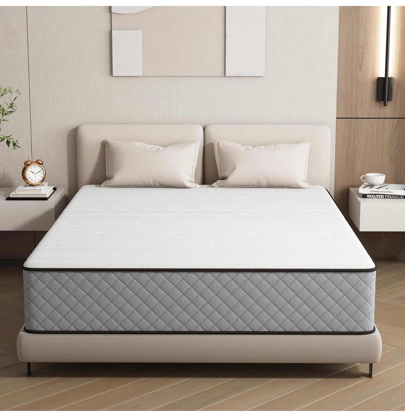 Hybrid King Size Mattresses 5FT 25cm Medium Firm Pocket Sprung 7-Zone OEKO-TEX Certified – Motion Isolation & Pressure Relief for Back Pain – 150x200cm