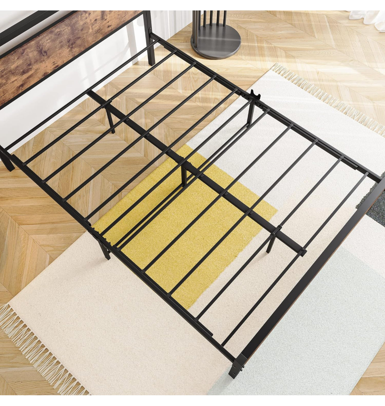 Double Bed Frames with Wood Headboard