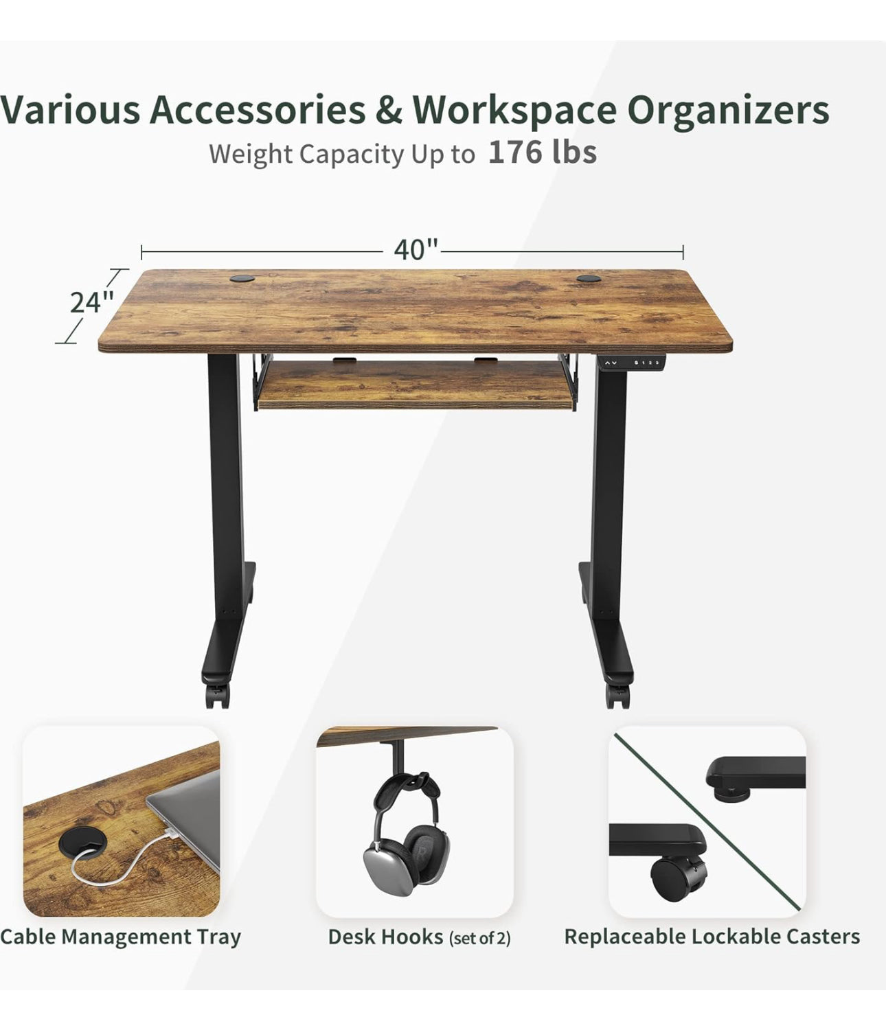 Electric Standing Desk 100 x 60 cm