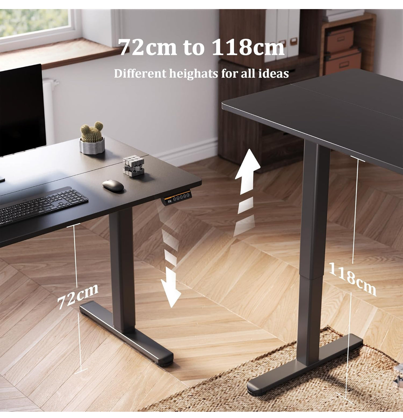 Electric Standing Desk, Adjustable Height Stand up Desk, 100x60