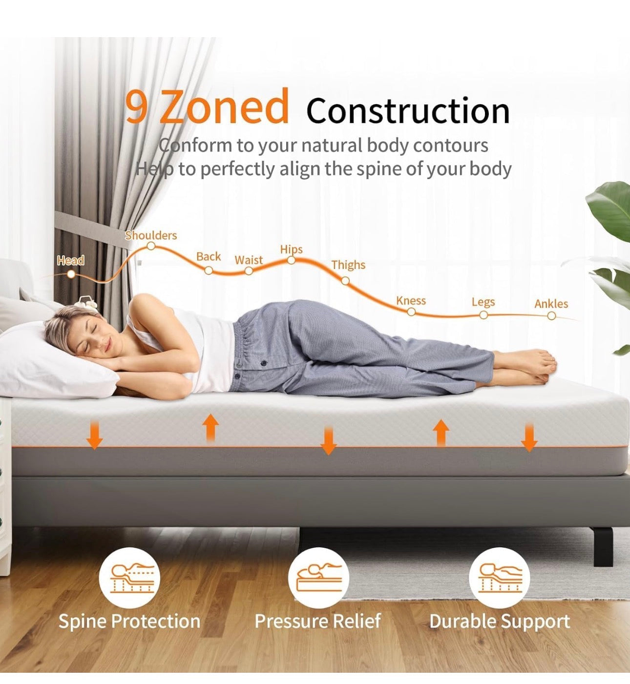 Memory Foam Mattress, 4FT6 Double Mattress, Medium Firm