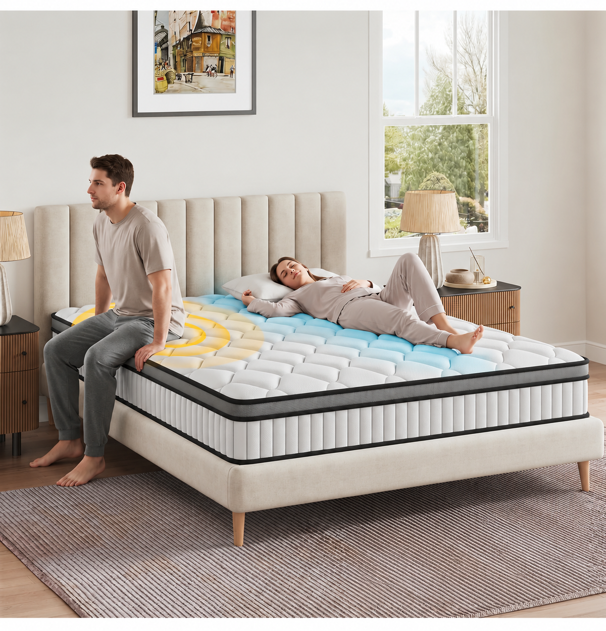 Small Double Hybrid Mattress, 22cm Pocket Sprung, 120x190cm
Zero-noise independent springs offer motion isolation & back pressure relief for peaceful sleep