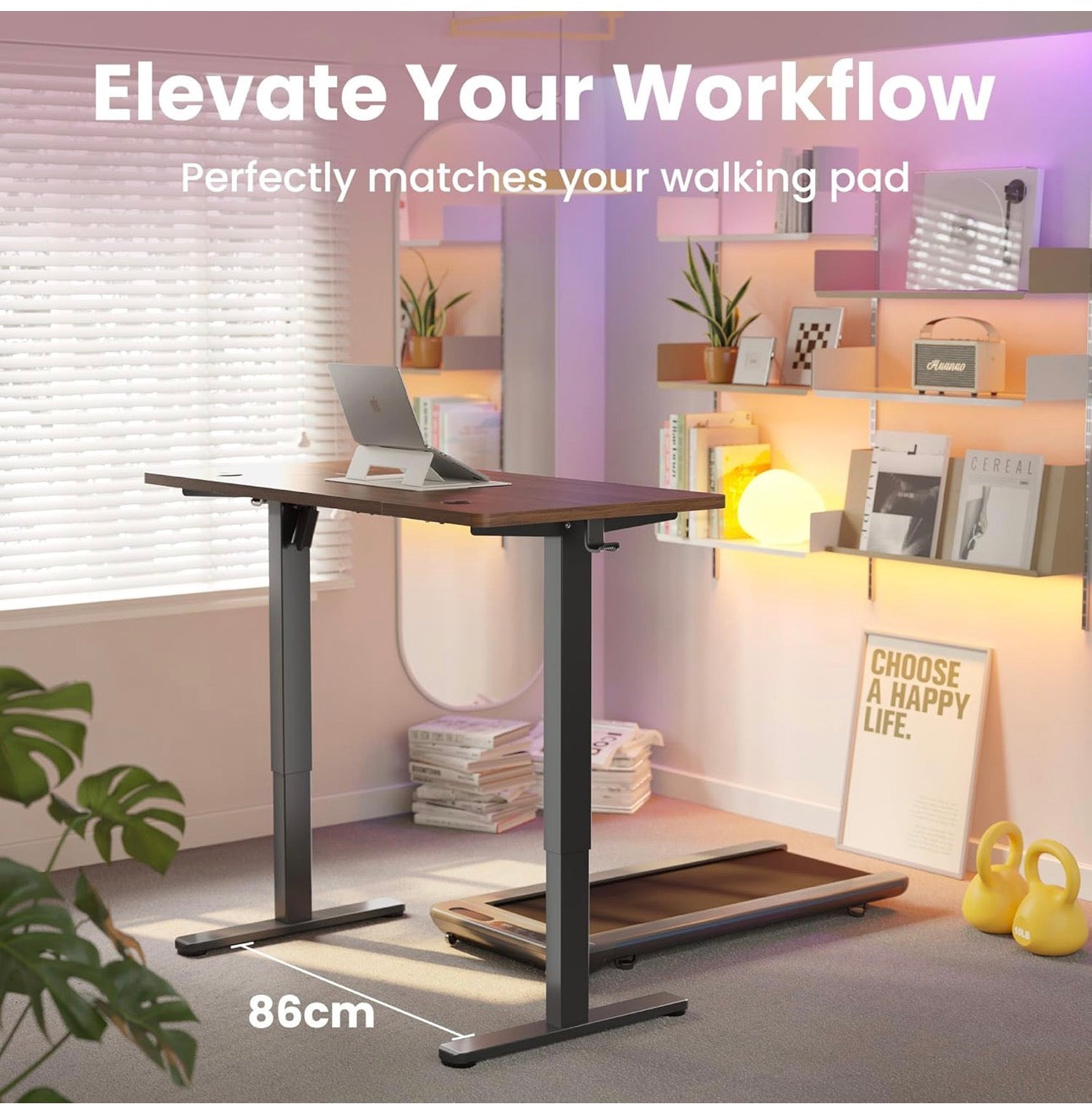 120 x 60 cm Standing Desk with USB Charging port,4 Memory Height Settings, Sit Stand Up Desk for Home Office & Computer Workstation