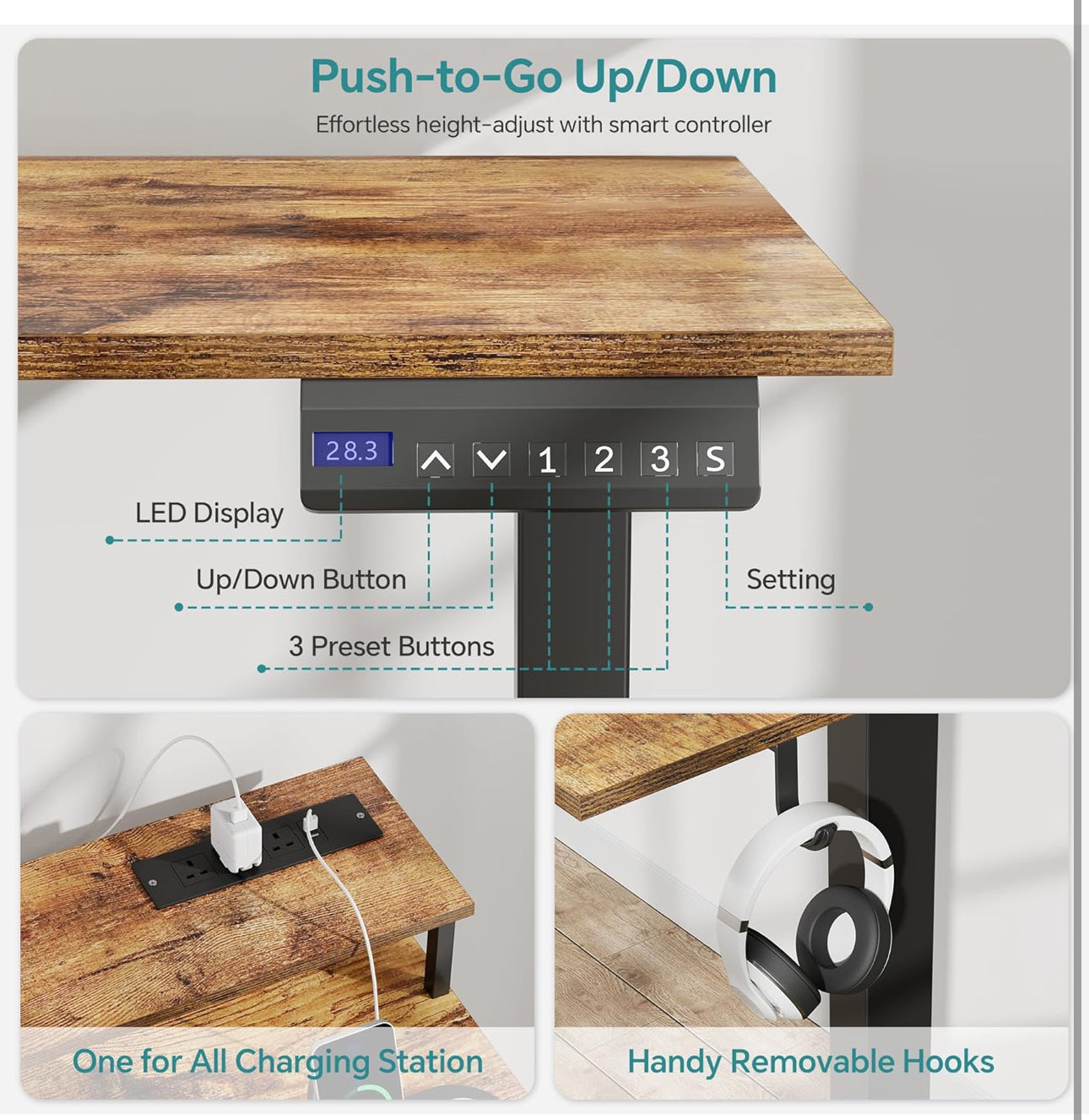 Standing Desk, Electric Height Adjustable Desk