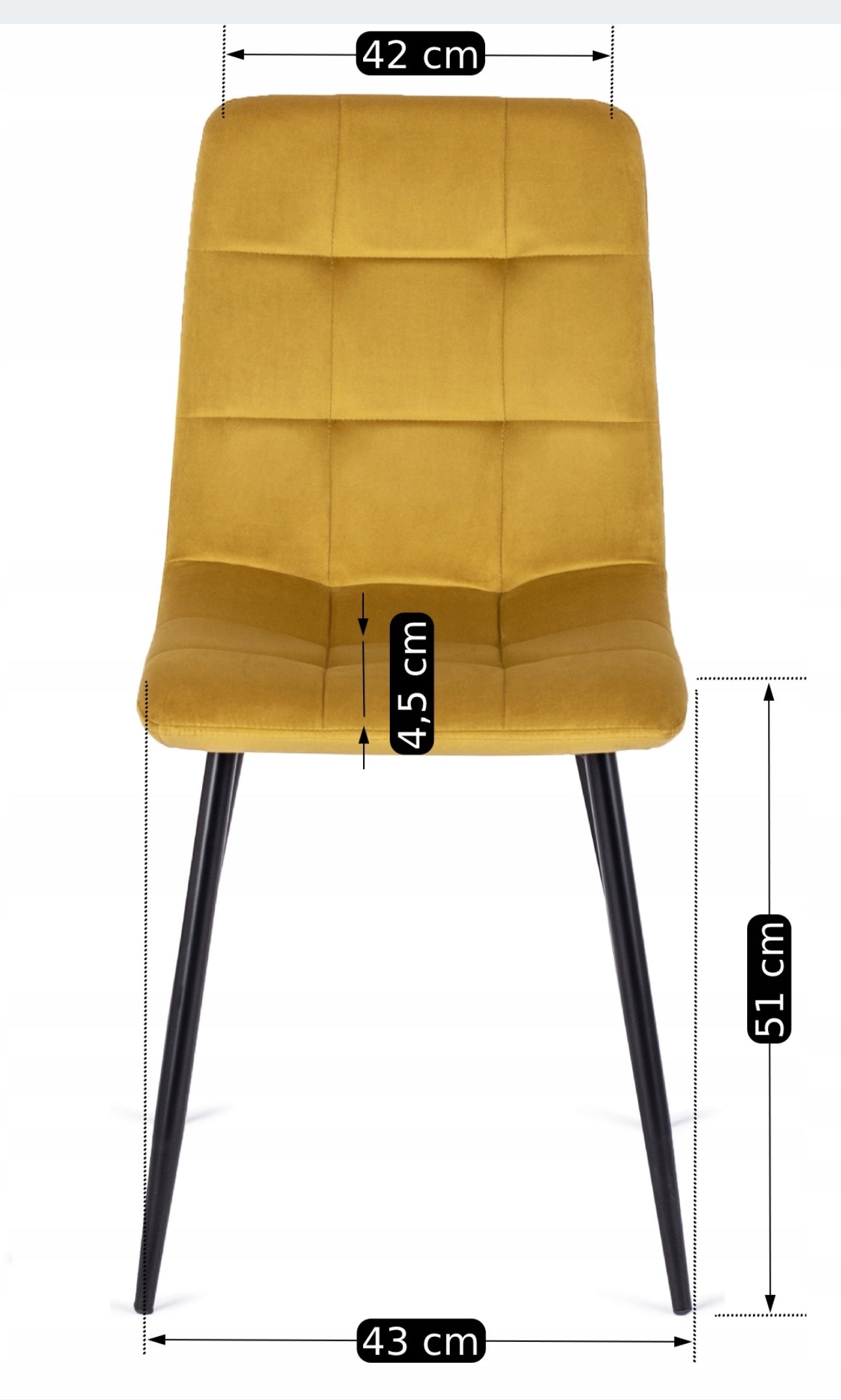 Upholstered Mustard Velor Kitchen Chairs