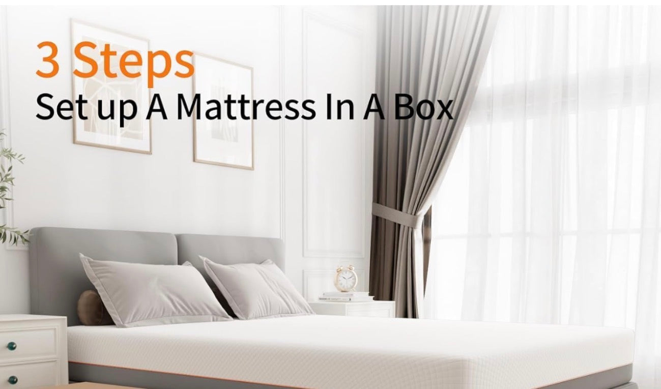 Memory Foam Mattress, 4FT6 Double Mattress, Medium Firm, Soft Skin-friendly Fabric, for Breathable Comfort Sleep, Back Pain Support (135x190x20cm)