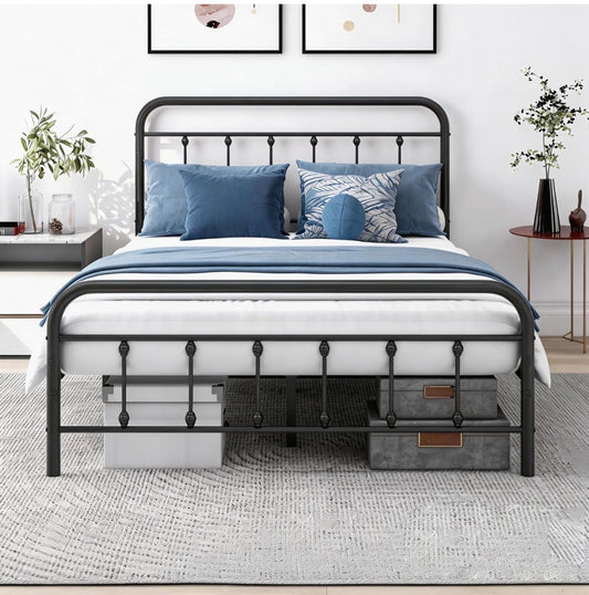 Double Bed Frame with Headboard and Storage Under Bed