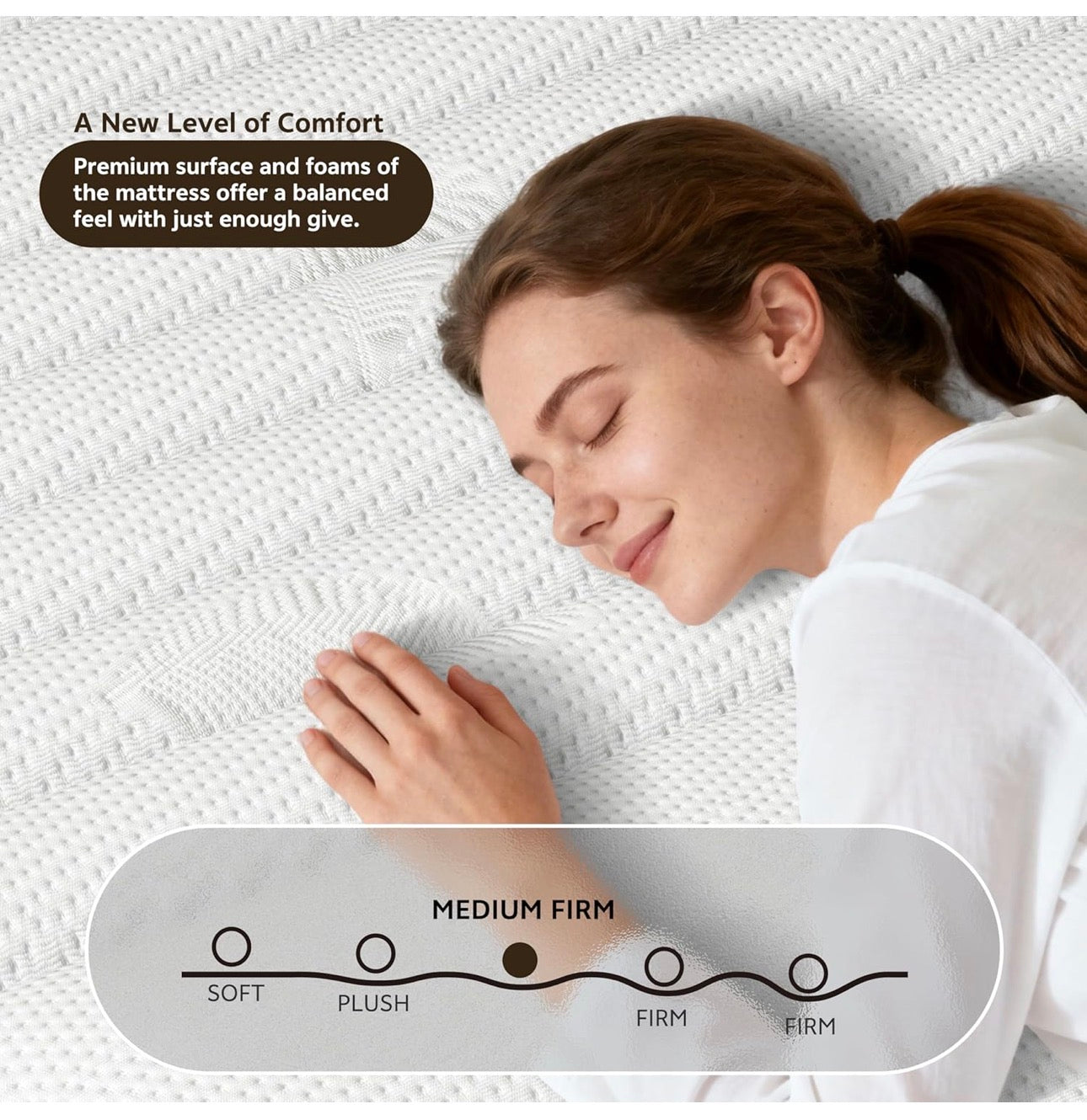 Hybrid King Size Mattresses 5FT 25cm Medium Firm Pocket Sprung 7-Zone OEKO-TEX Certified – Motion Isolation & Pressure Relief for Back Pain – 150x200cm