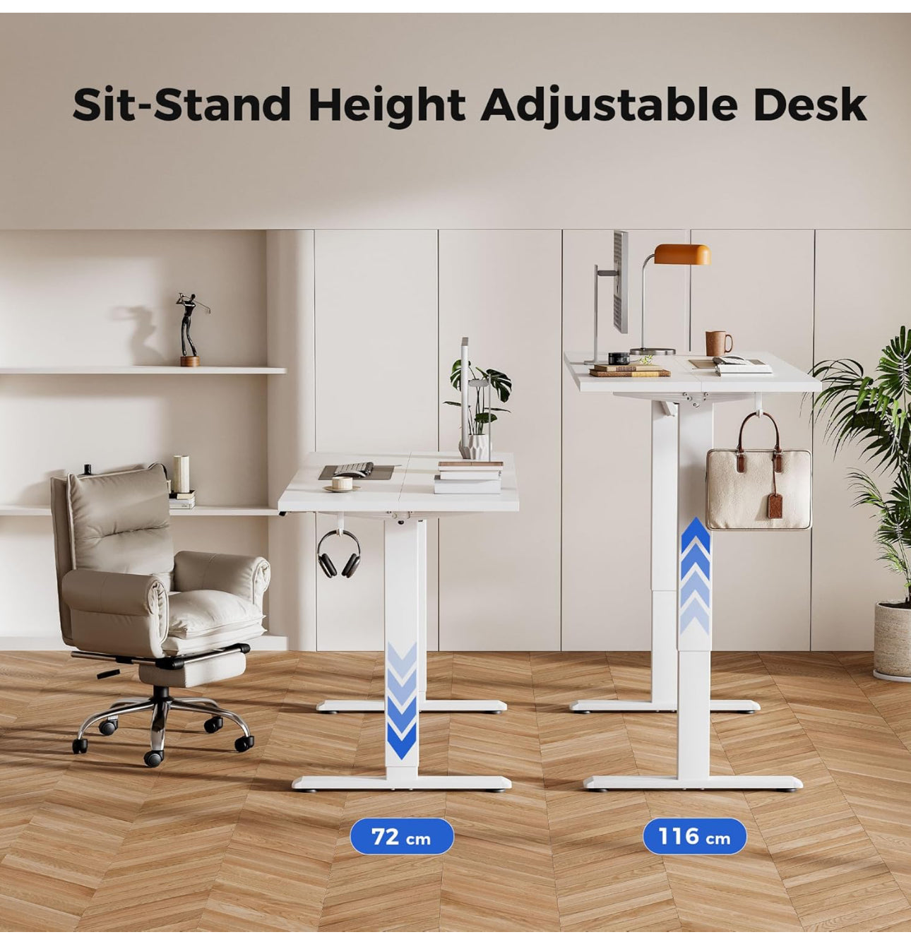 Electric Standing Desk, 120 x 60 cm Height Adjustable