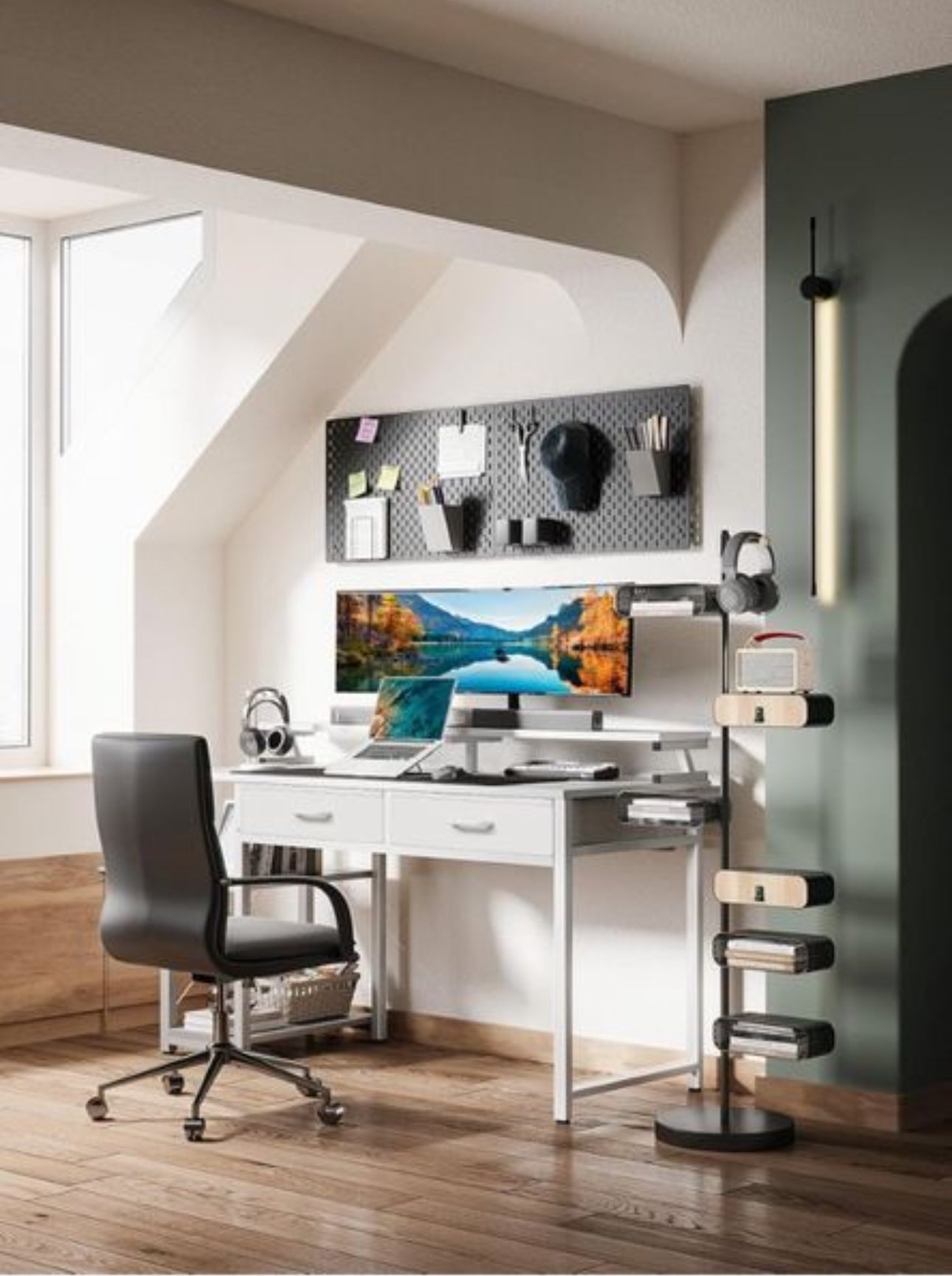 Computer Desk with Drawers 120 x 48 cm