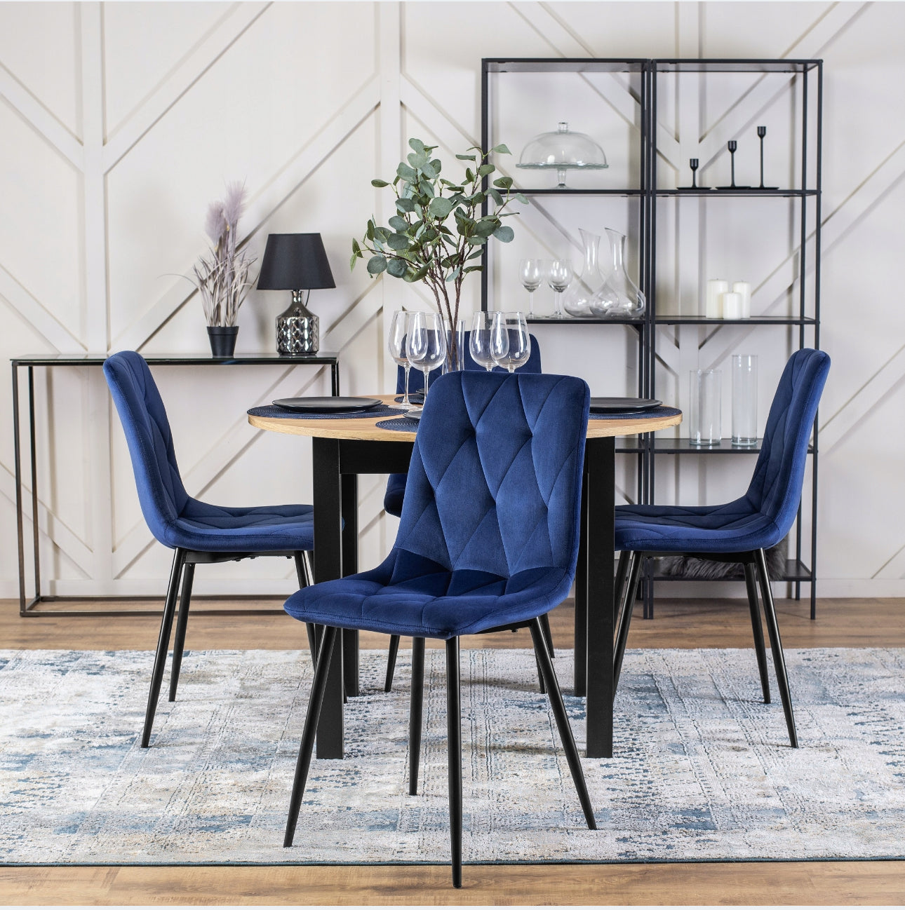 Set of 4x Velvet Upholstered Chair for Dining Room