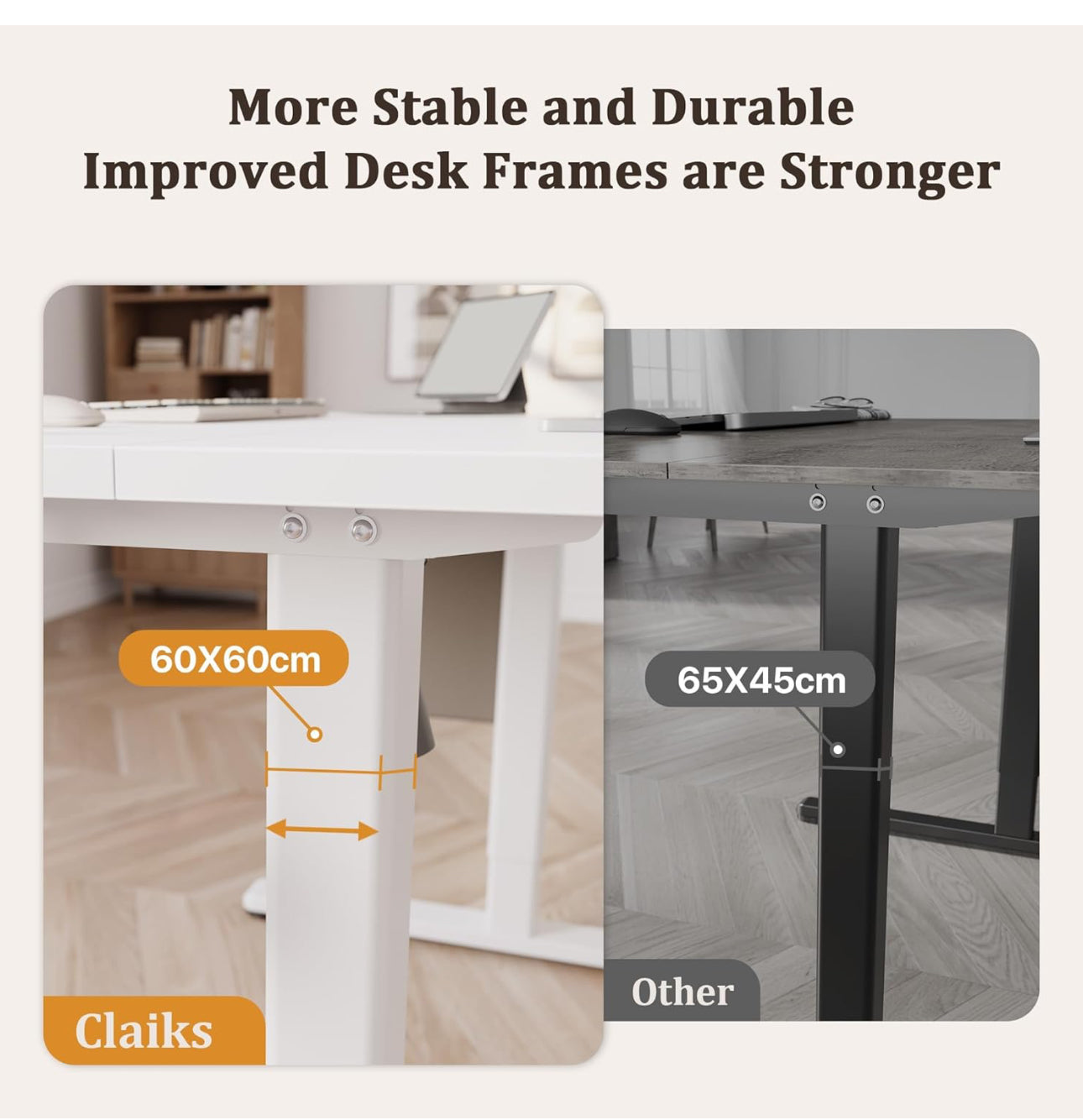 Electric Standing Desk with Drawer 120 x 60 cm
