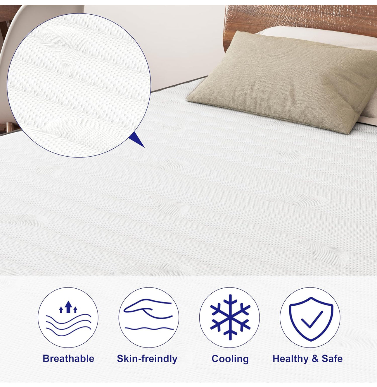 12 Inch King Size Mattress Medium Firm, OEKO-TEX Certified