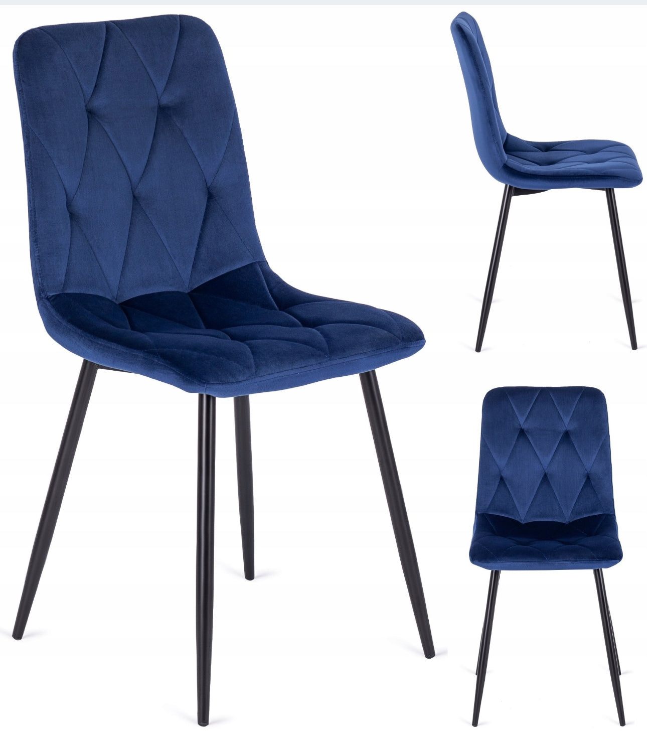 Set of 4x Velvet Upholstered Chair for Dining Room