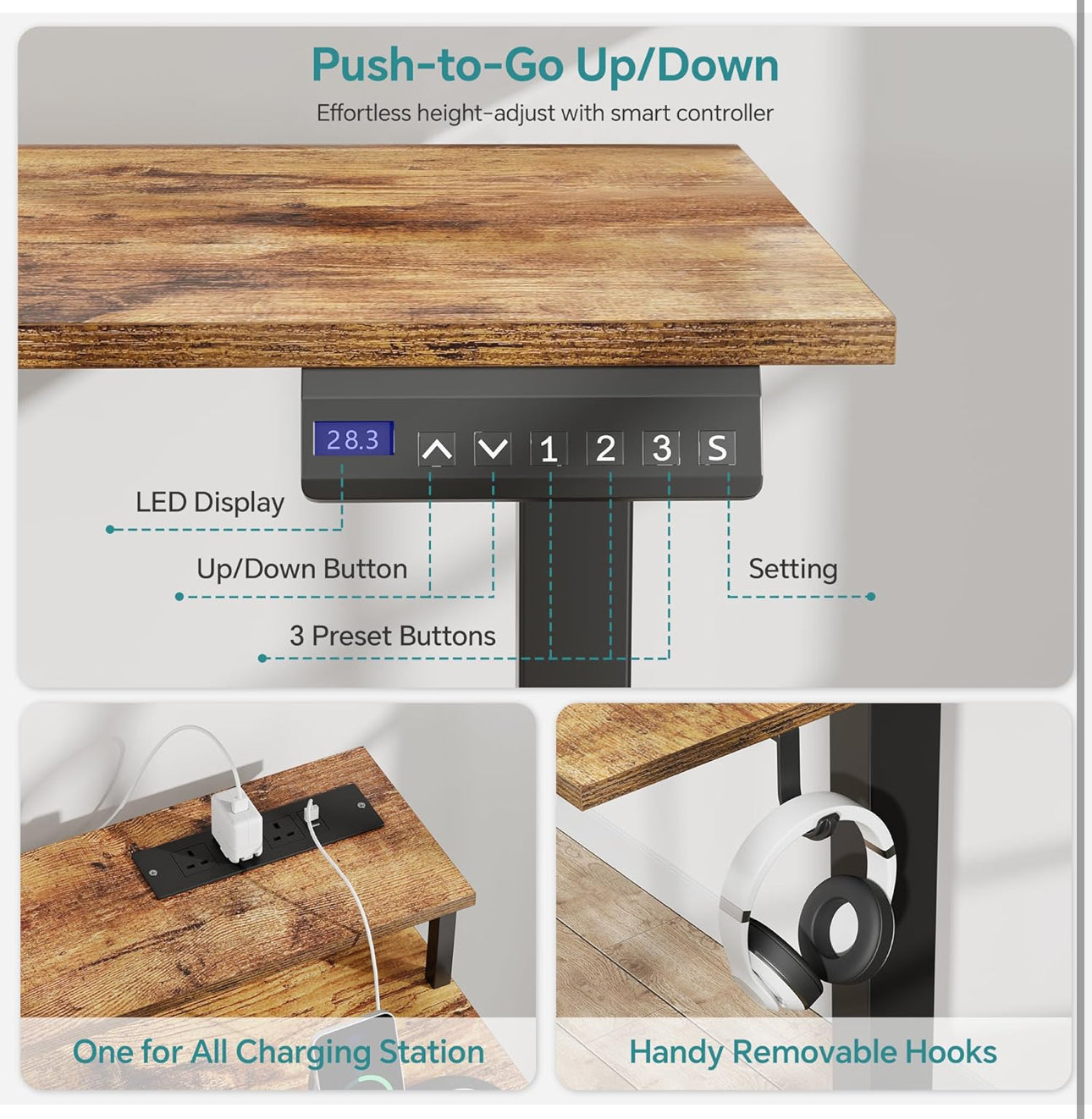 Electric Standing Desk 120 x 60cm