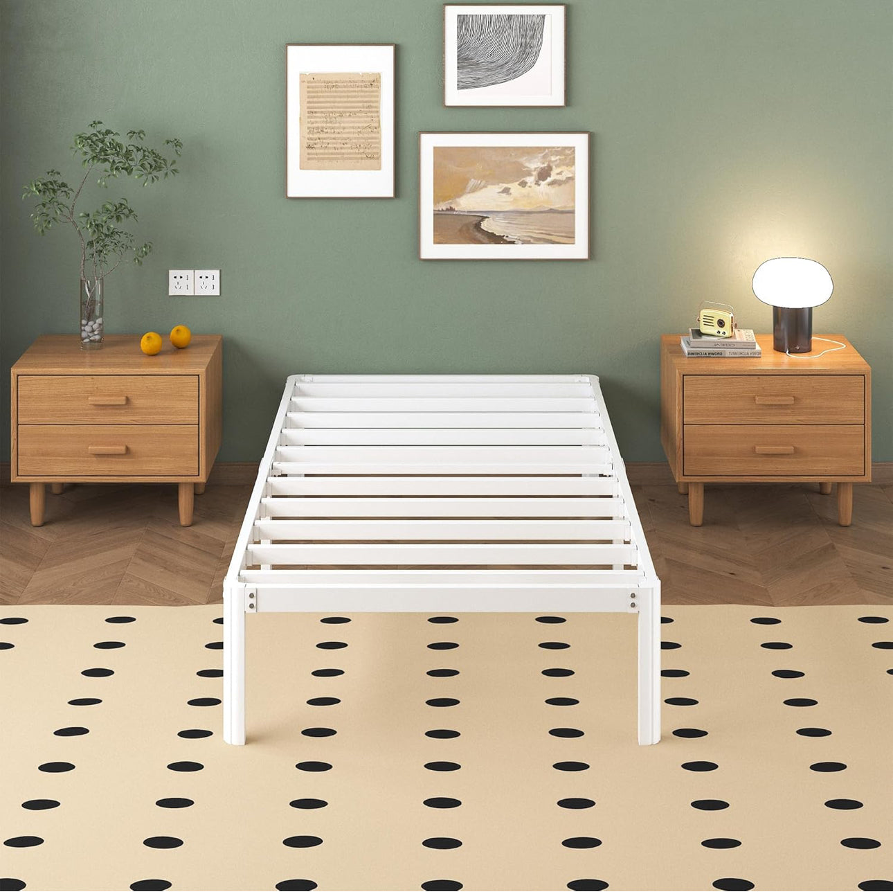 3ft Single Bed Frame with Rounded Corner Legs