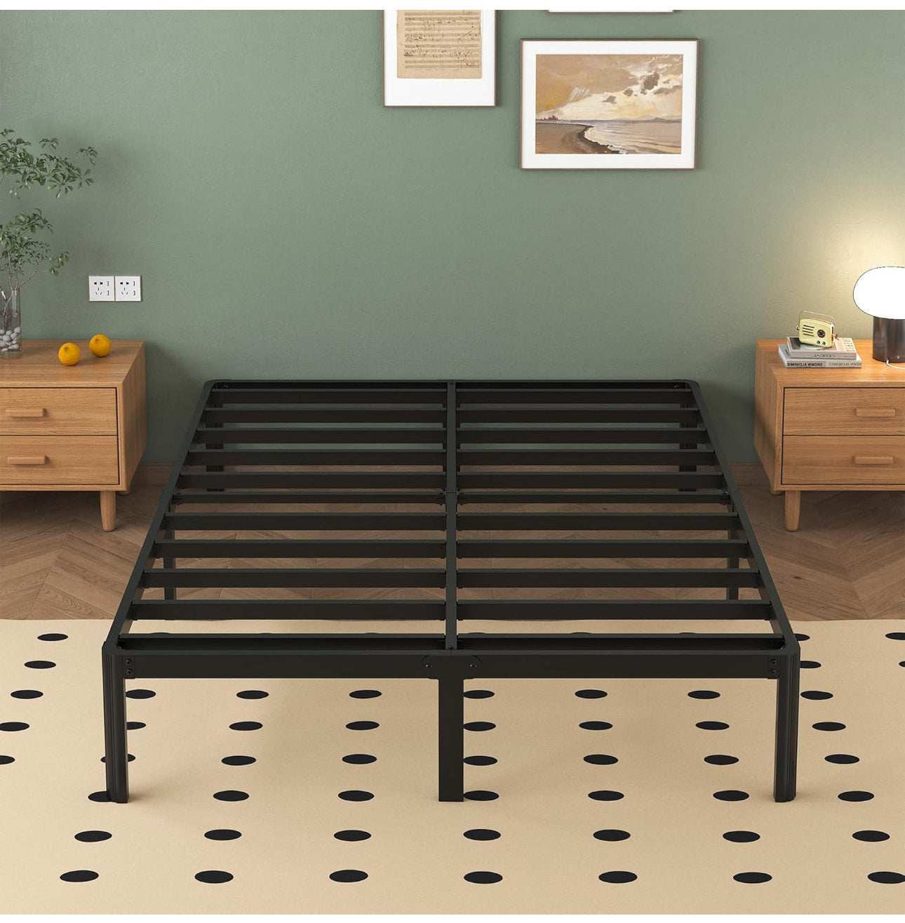 King Size Bed Frame 30.5 cm High with Rounded Corner Legs