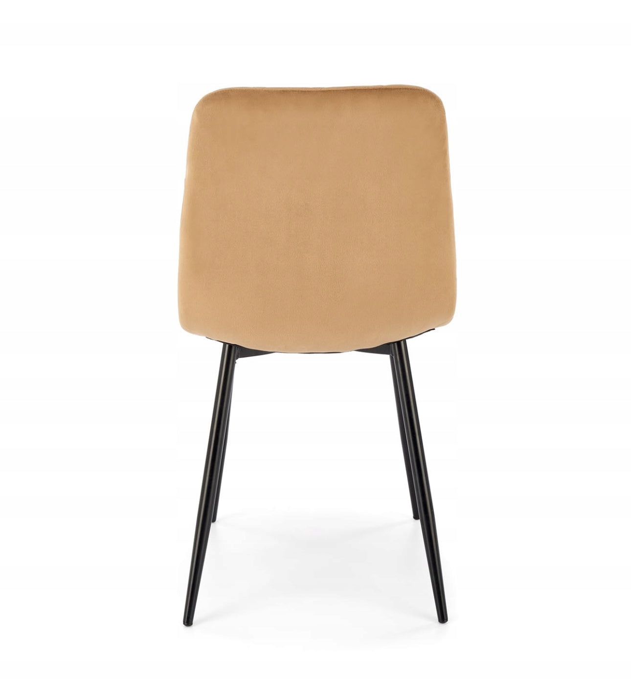 4 Upholstered Chair Velour Metal Beige Black