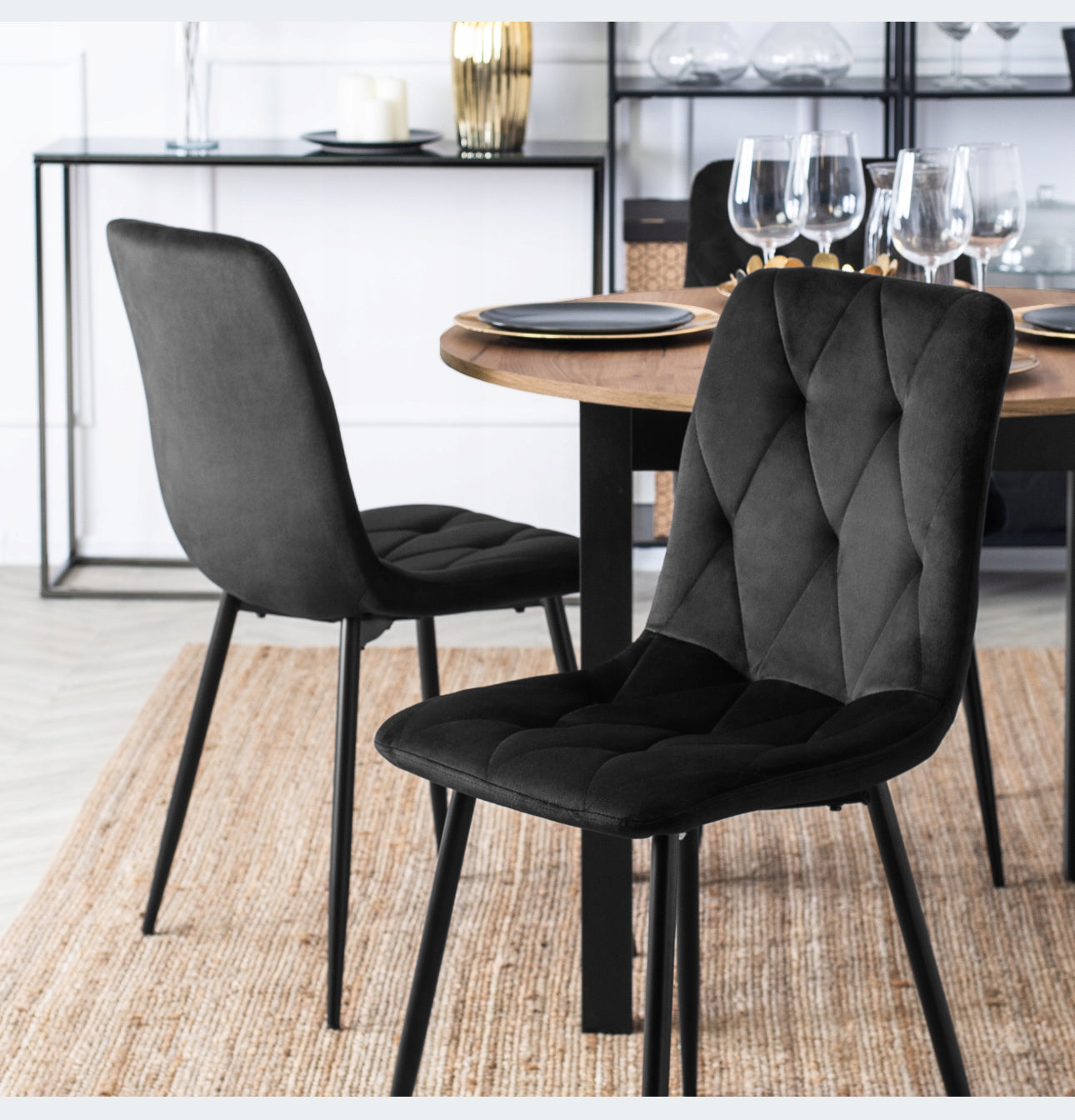 Velvet chairs set of 4