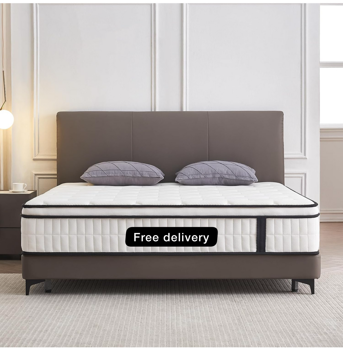5FT King Size Mattress, 10.2 INCH King Memory Foam Sprung Mattress Medium Firm