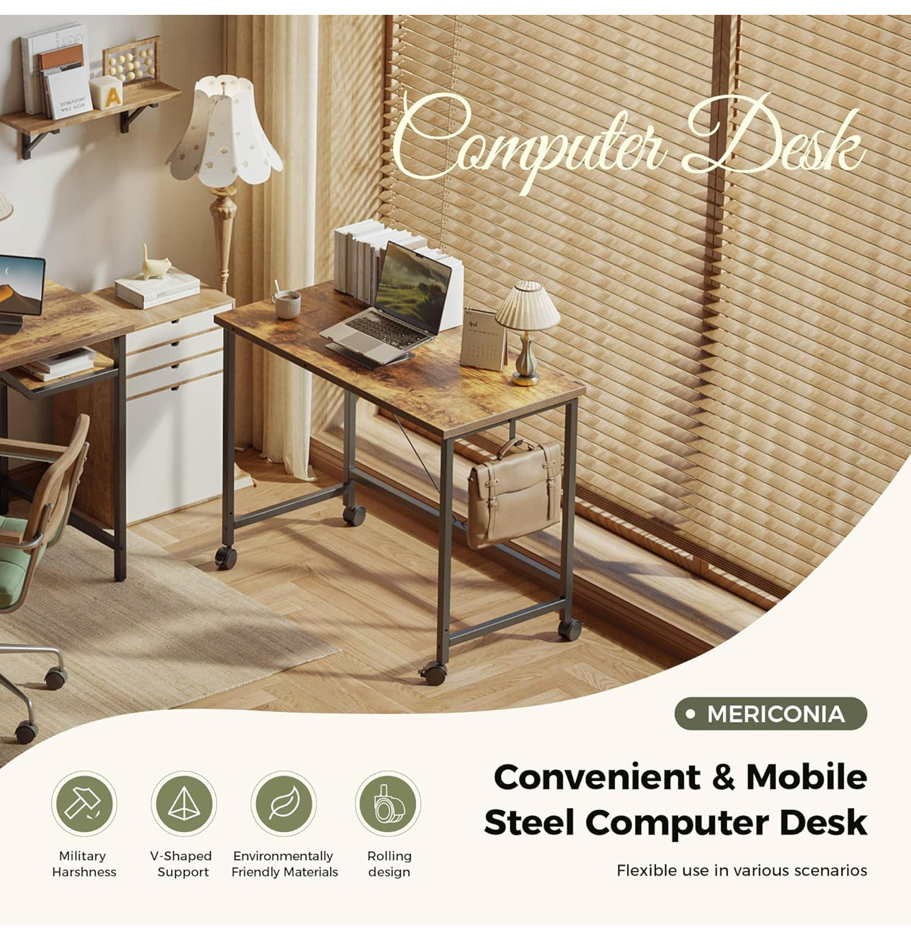 100 cm Computer Desk With Wheel